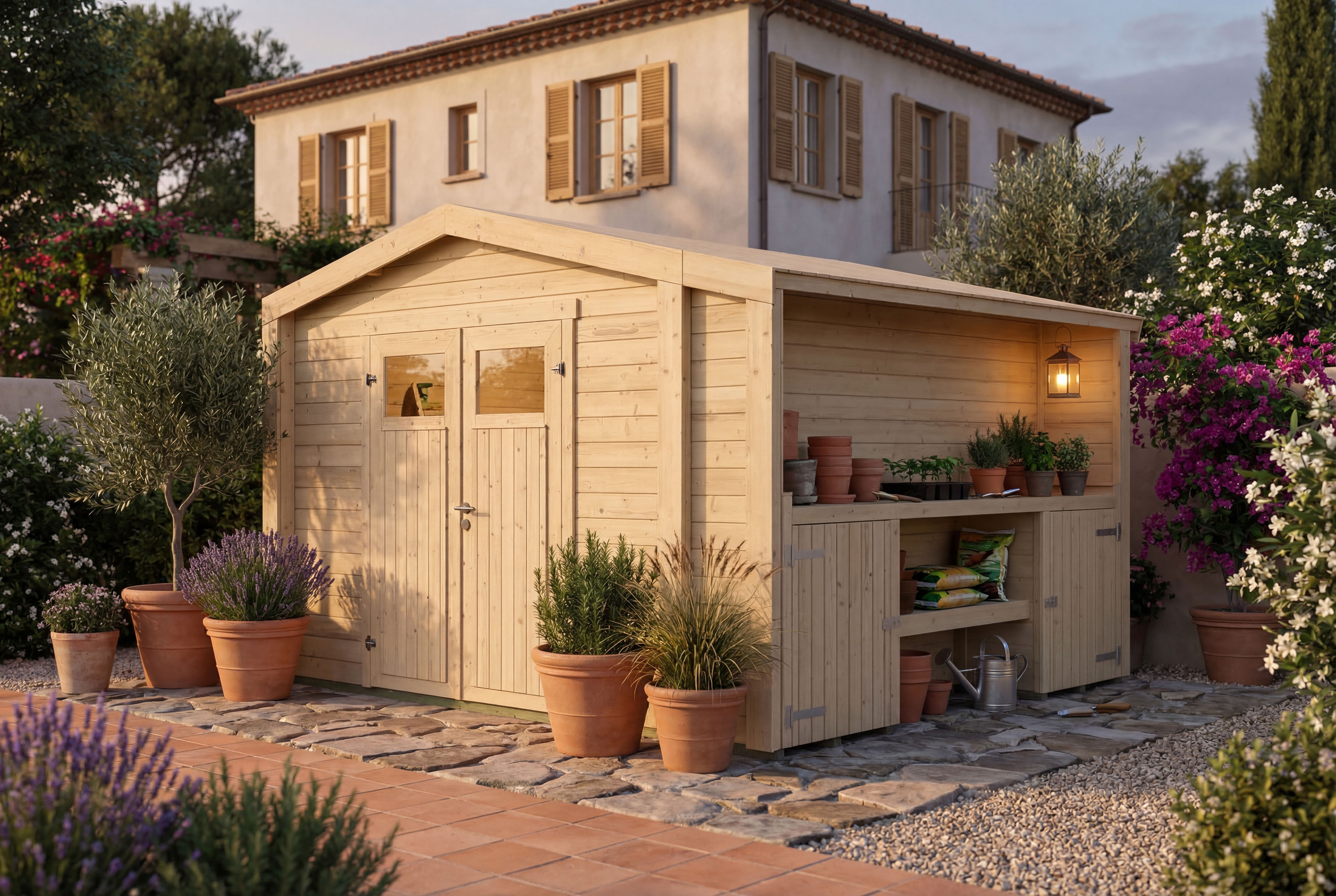 weka Gartenhaus "Killarney" Doppeltür, 1/4 verglast, mit Pflanztisch