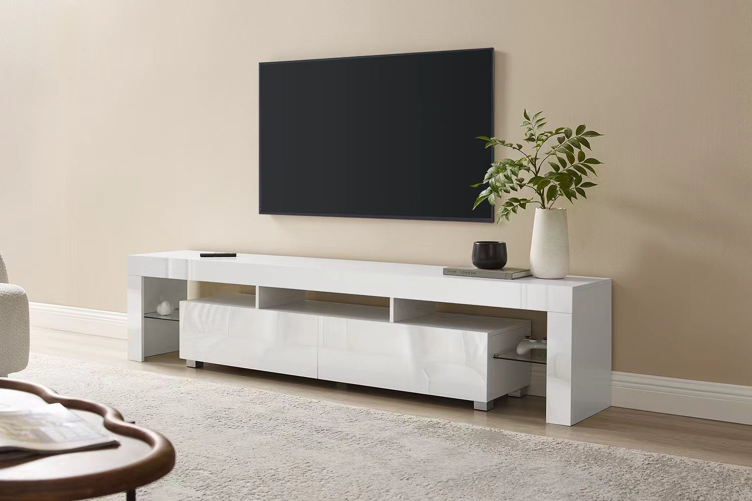 INOSIGN TV-Board »Cassy« Hochglanz-Fronten, viel Stauraum und Metallschienen, Breite 200 cm