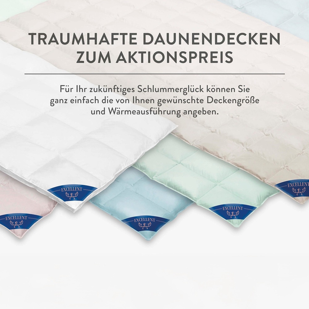 Excellent Daunenbettdecke "Überraschungsbox" leicht Füllung 90Daunen10Federn Bezug Baumwolle 1 Stk. tlg. absoluter Sonderpreis, wegen Lagerräumung, Solange der Vorrat reicht