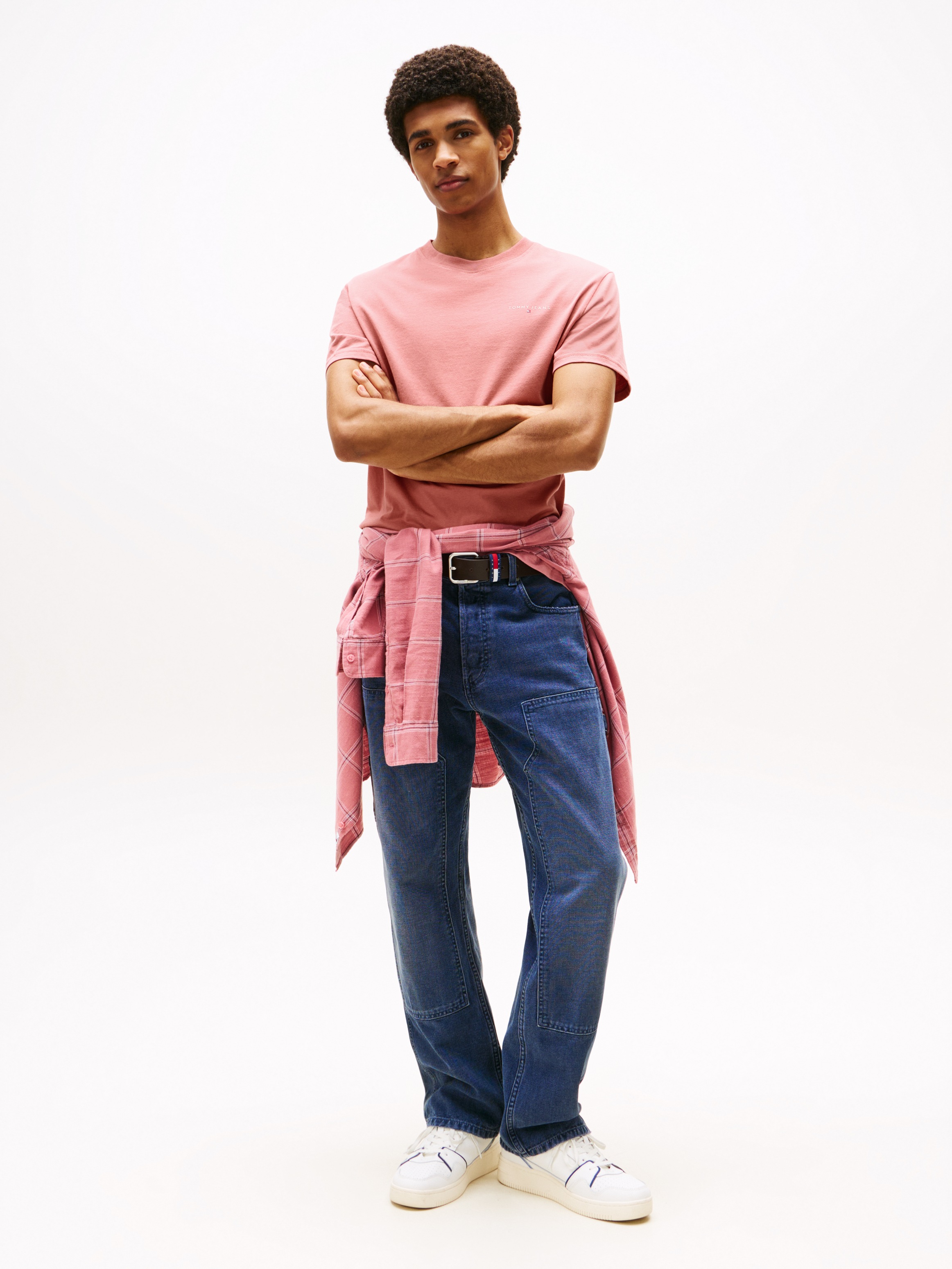 Tommy Jeans T-Shirt "TJM SLIM LINEAR CHEST TEE EXT", Mit Rundhalsausschnitt günstig online kaufen