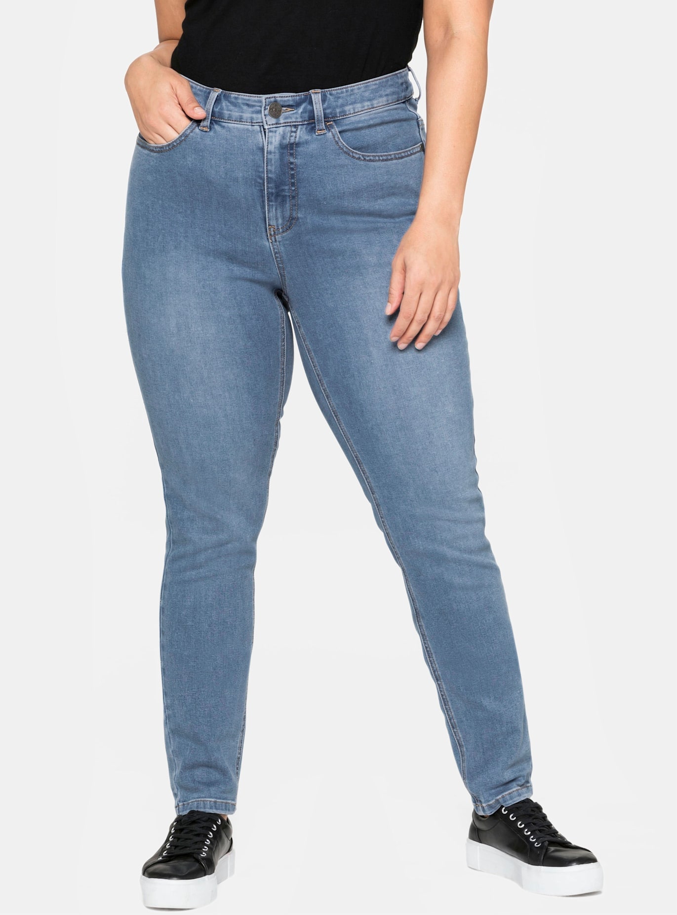 Sheego Stretch-Jeans 1 Stk. tlg. günstig online kaufen