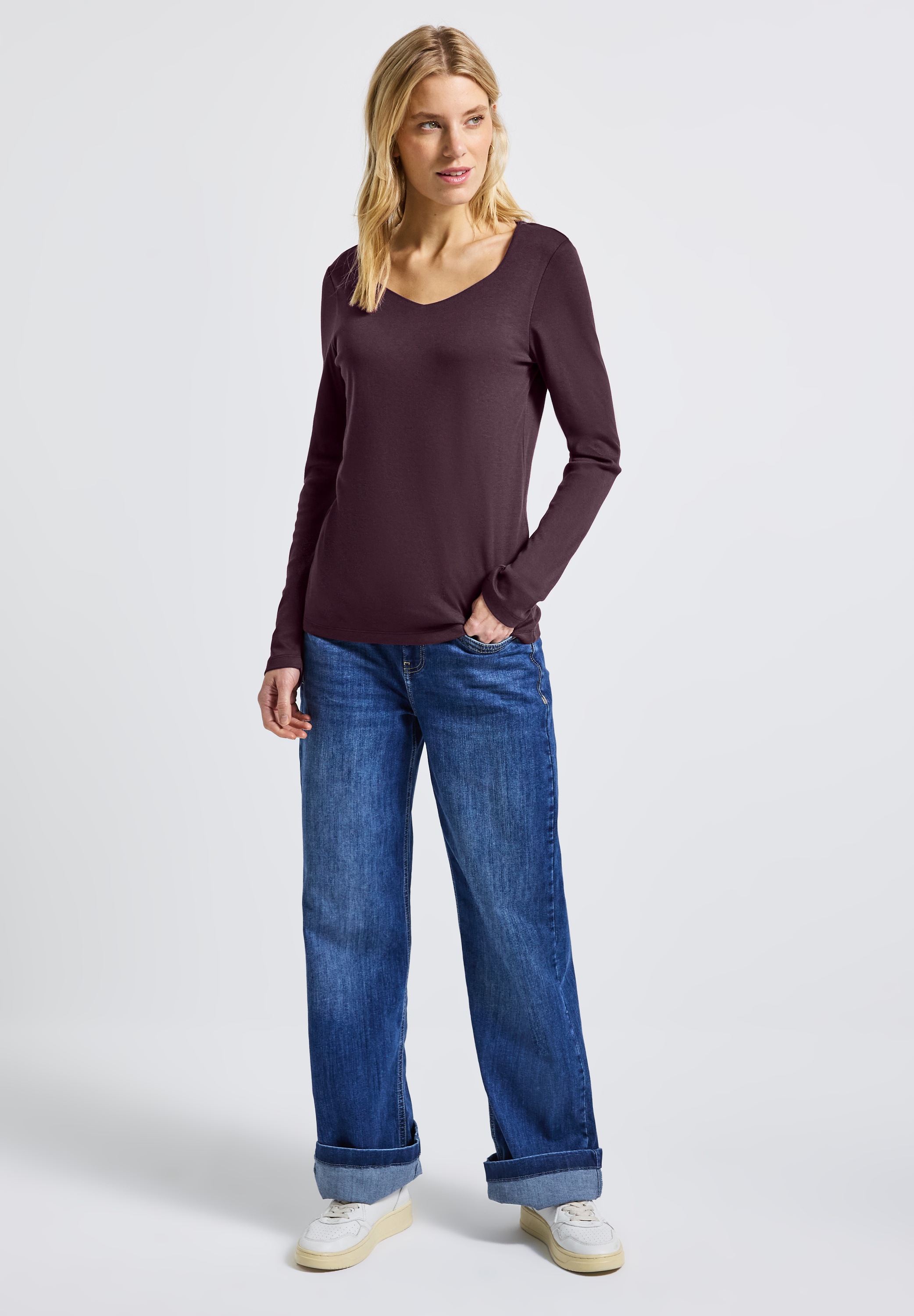 STREET ONE Langarmshirt, im soften Baumwoll-Mix