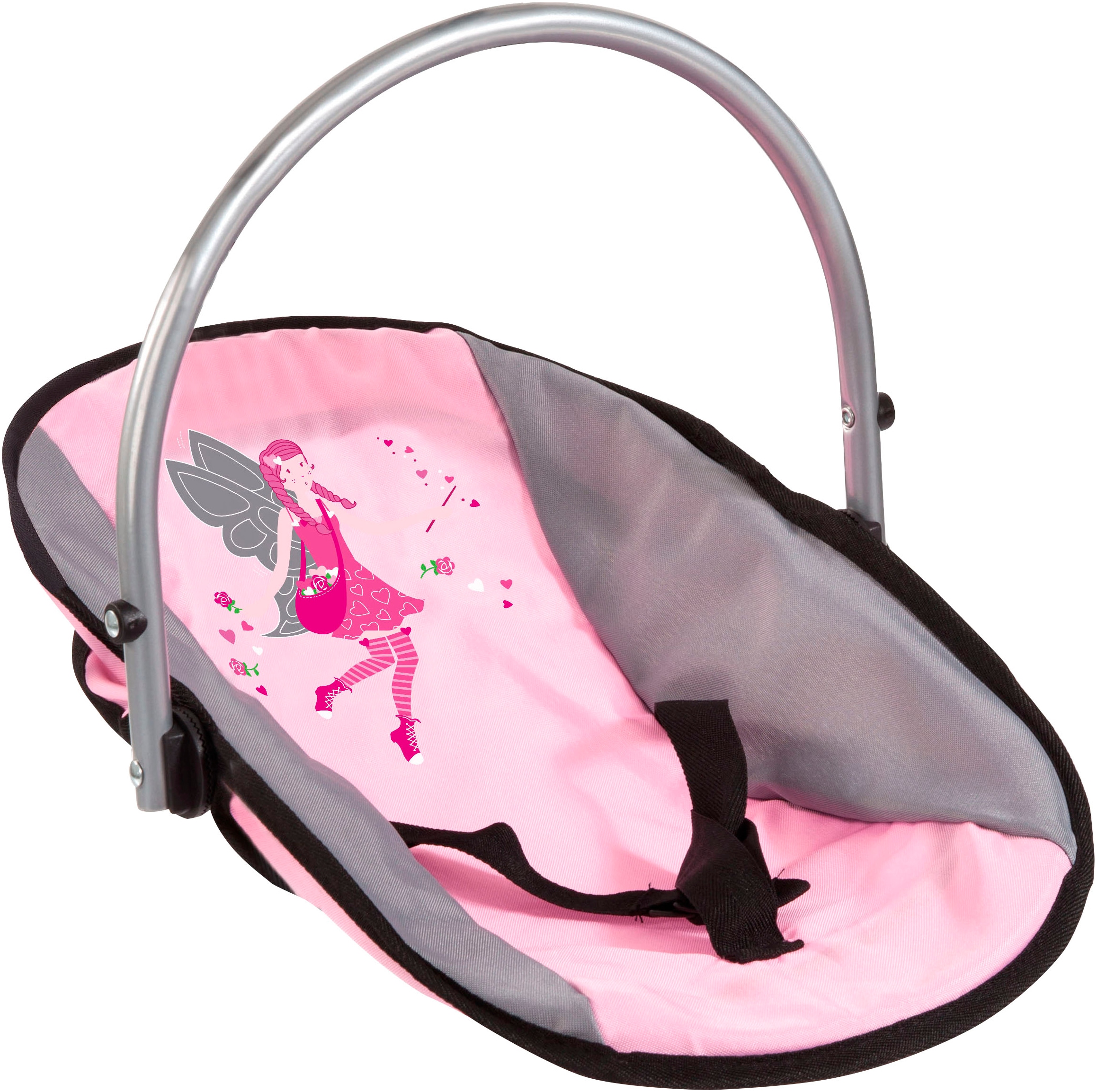 Bayer Puppen Accessoires-Set »Vario rosa/grau«, (Set, 6 tlg.), mit multifunktionalem Sitz