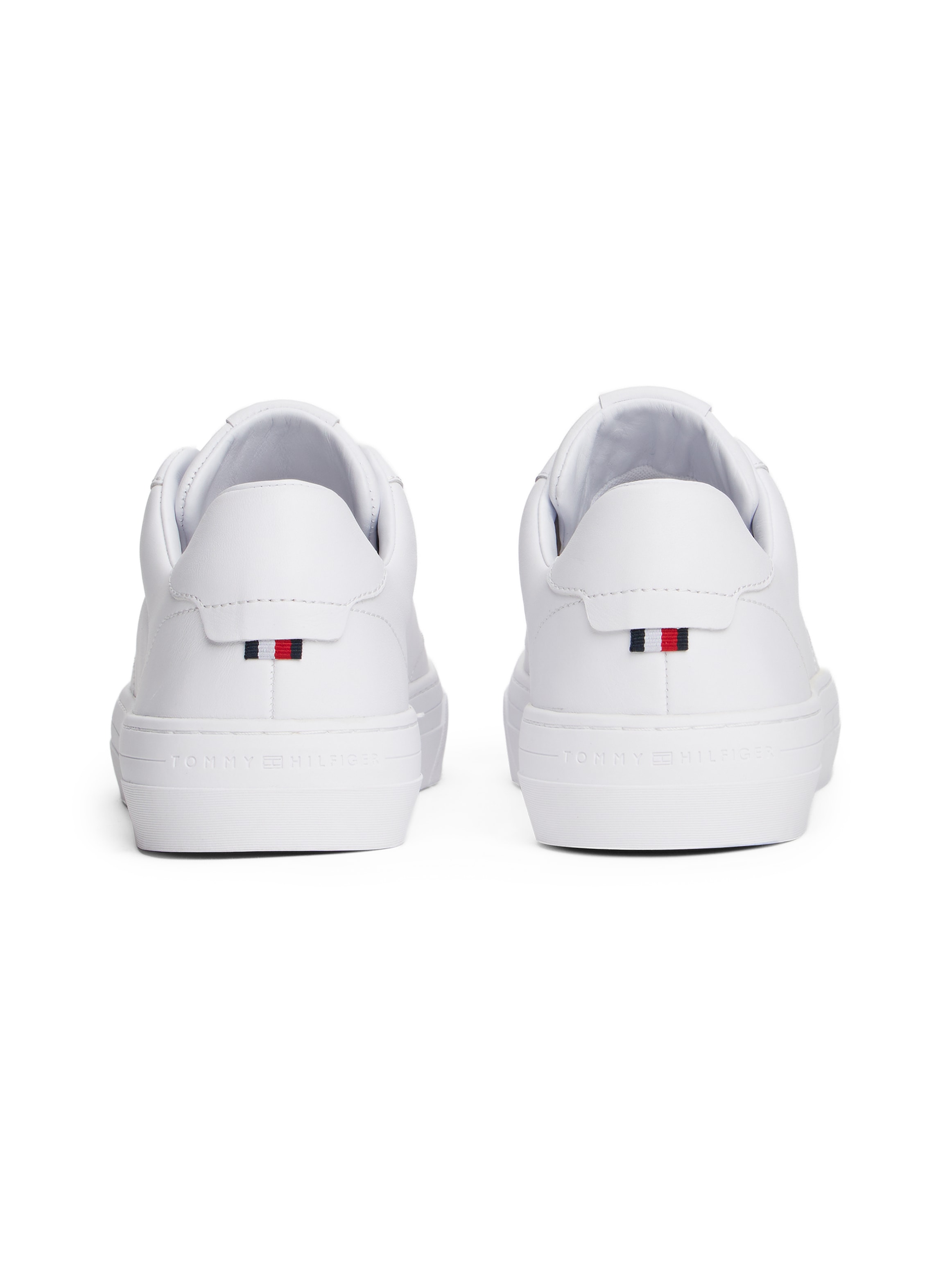 Tommy Hilfiger Sneaker »PREMIUM DRESS CUPSOLE LTH«  , Freizeitschuh, Halbschuh, Schnürer mit Flaggen-Emblem an der Ferse