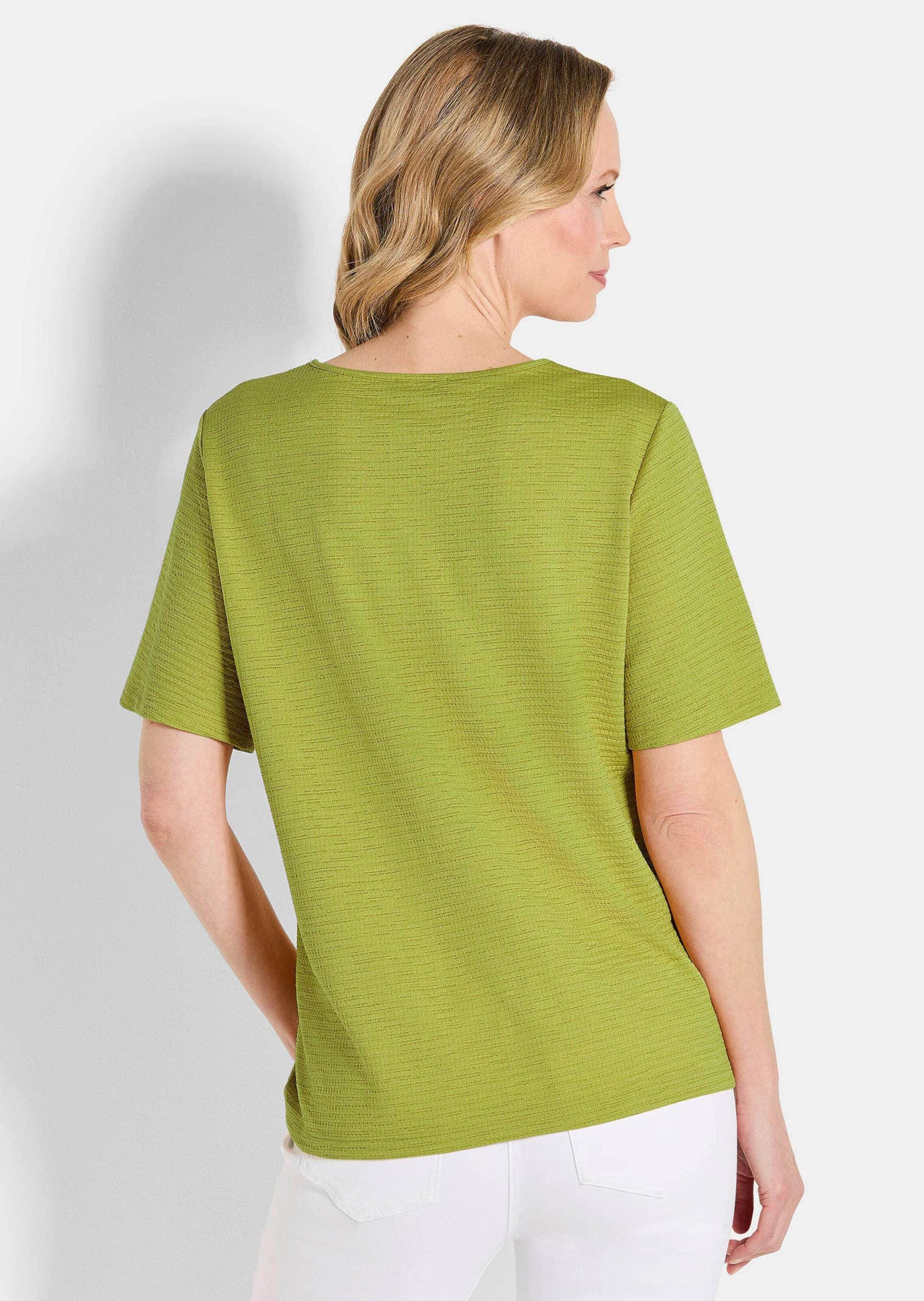 GOLDNER Kurzarmshirt "Kurzgröße Halbarm Jersey-Shirt, U-Boot-Ausschnitt" U-Boot-Ausschnitt