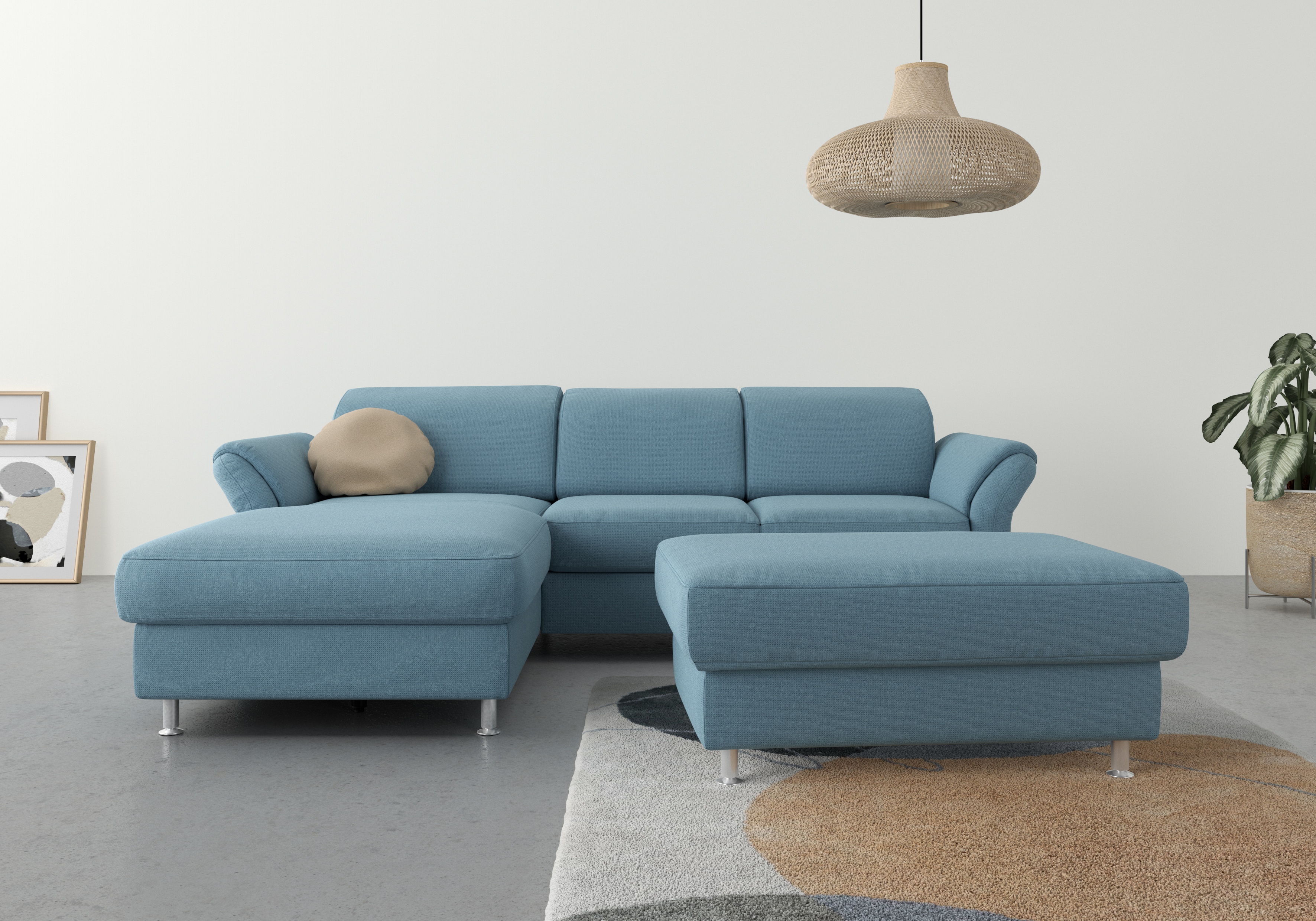 sit&more Ecksofa "Apulia L-Form" wahlweise Schlaffunktion, Bettkasten und Kopf- und Armteilverstellung