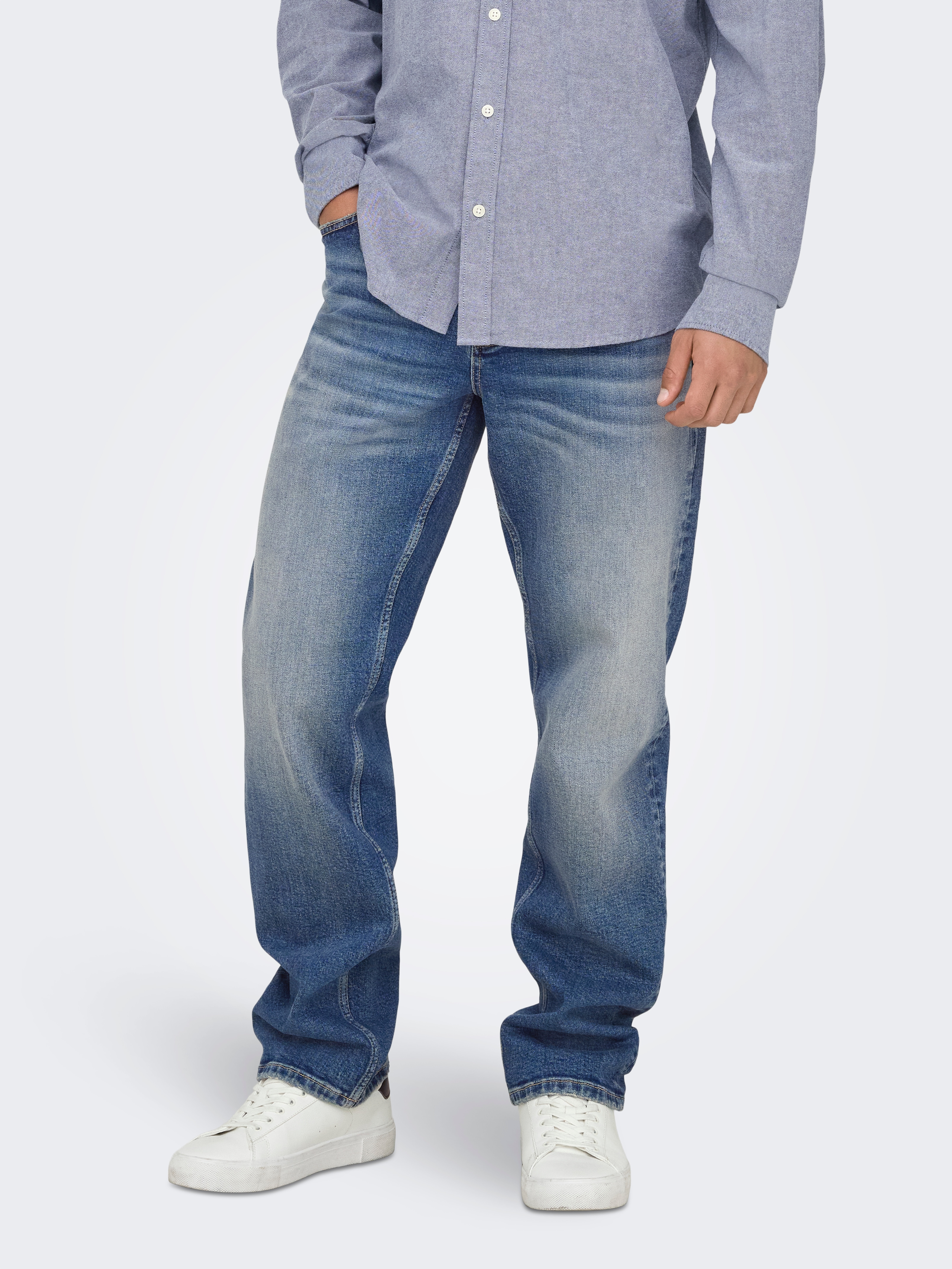 ONLY & SONS Straight-Jeans "ONSEDGE PERFORMANCE LB 3816 DOT DNM NOOS" Baumwollmischung, straight fit