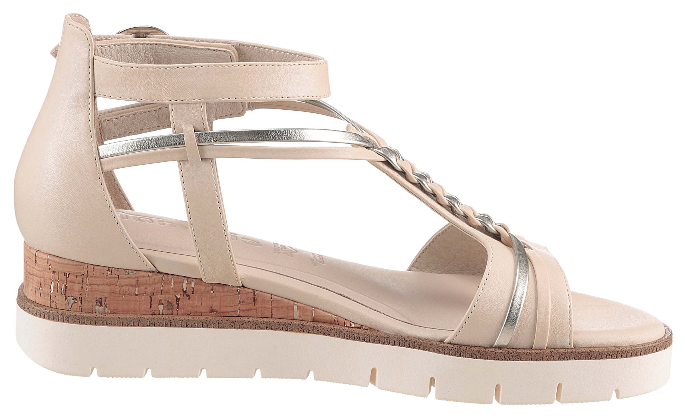 Tamaris Keilsandalette, Riemchensandale, Sommerschuh mit Flechtriemchen