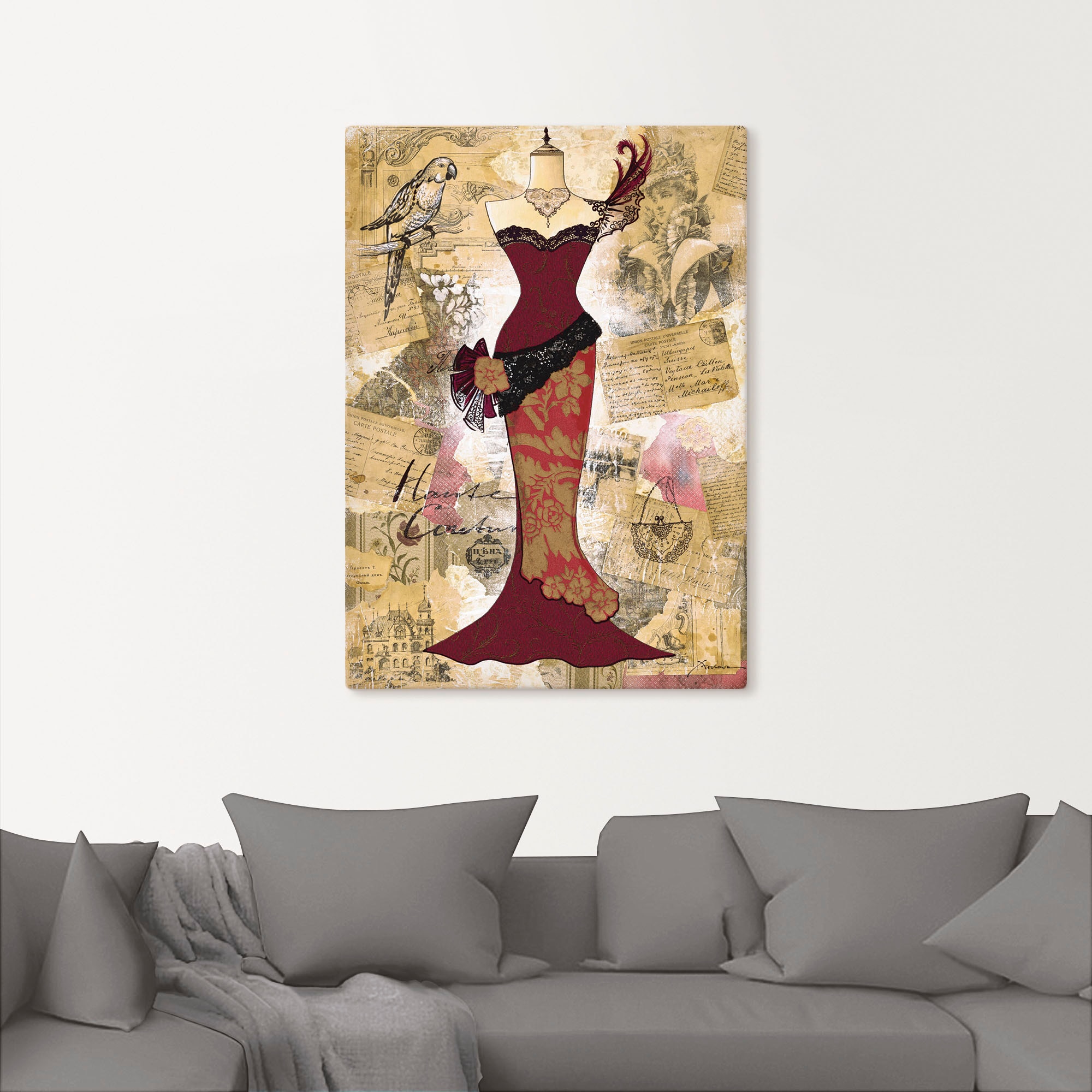 Artland Wandbild »Antikes Kleid (1 | versch. in als Mode, Größen Collage«, kaufen St.), oder BAUR Alubild, Leinwandbild, - Wandaufkleber Poster