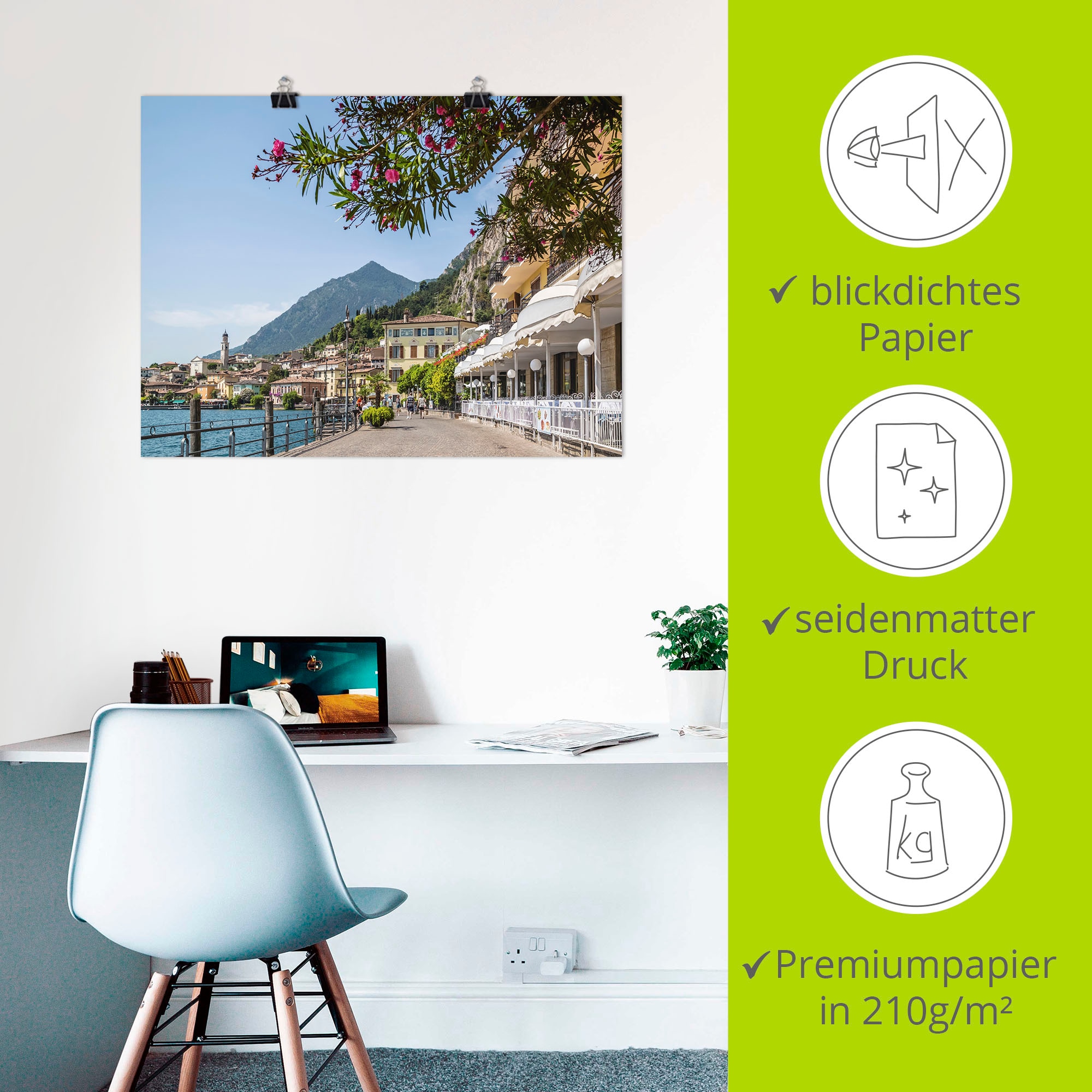 Artland »Gardasee Limone sul Garda I« Europa 1 Stk. tlg. als Leinwandbild, Poster in verschied. Größen