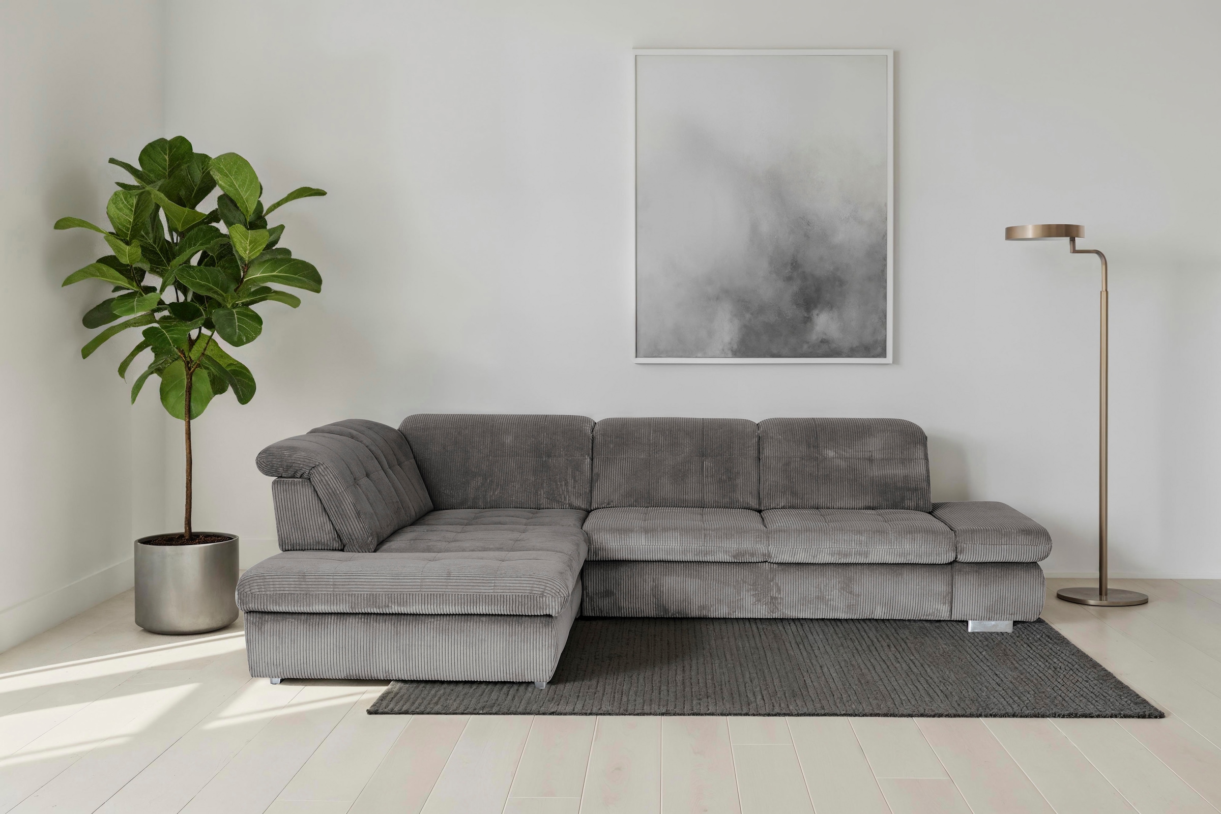 Die PlanBar Ecksofa "MP-IN17004 L-Form, Breite 323 cm, mit Federkern-Polsterung" inkl. Sitztiefenverstellung, wahlweise weitere Funktionen