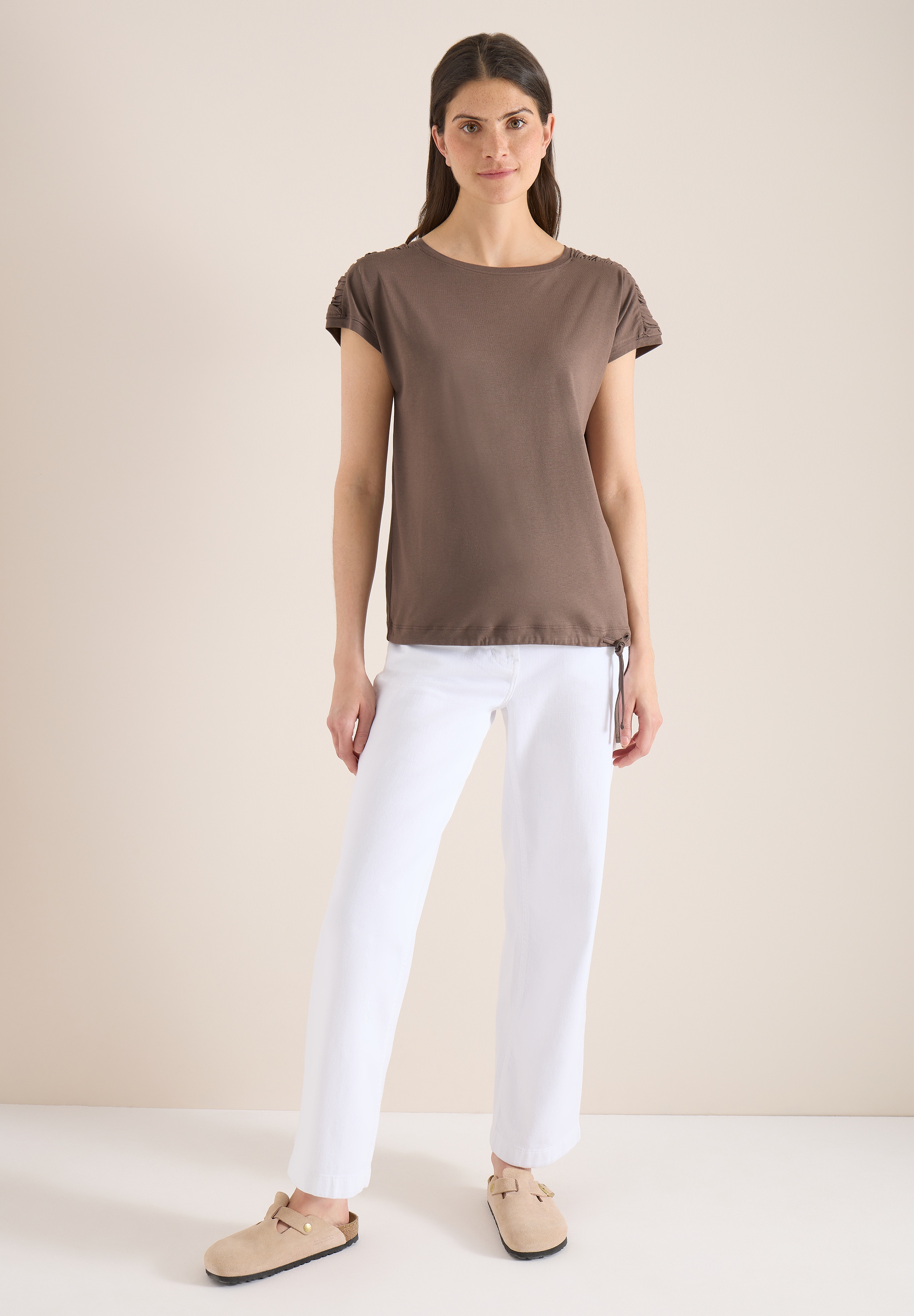 Cecil Rundhalsshirt mit Raffung