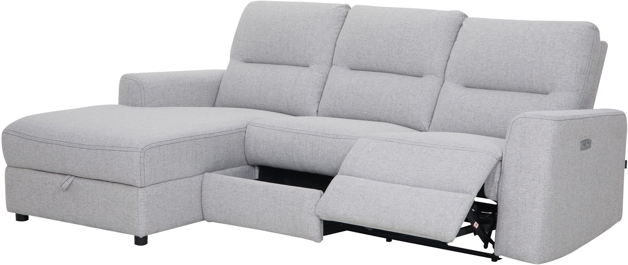 Home affaire Ecksofa »VENOIR, L-Form, 250 cm, manuelle u. elektrische Funktion (m. USB A/C)«, Stauraum unter der Recamiere, 2. Staufach, Federkern