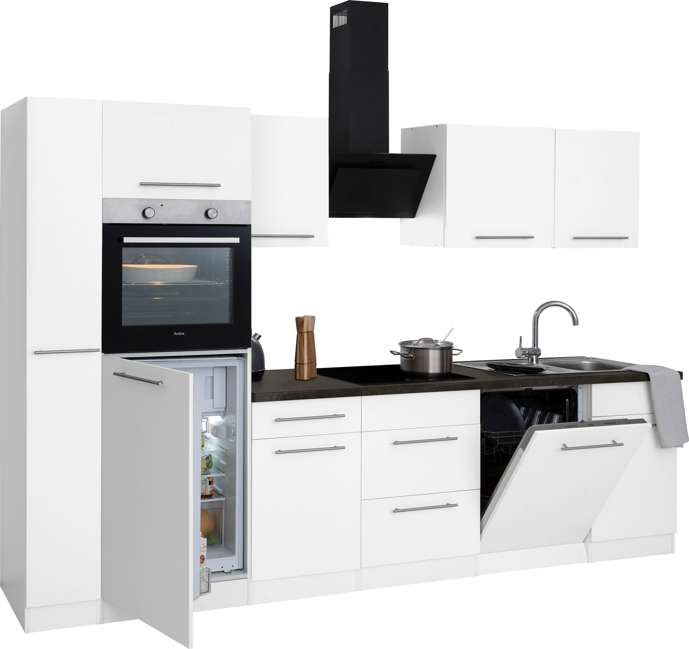 wiho Küchen Küchenzeile »Unna«, mit E-Geräten, Breite 310 cm bestellen |  BAUR