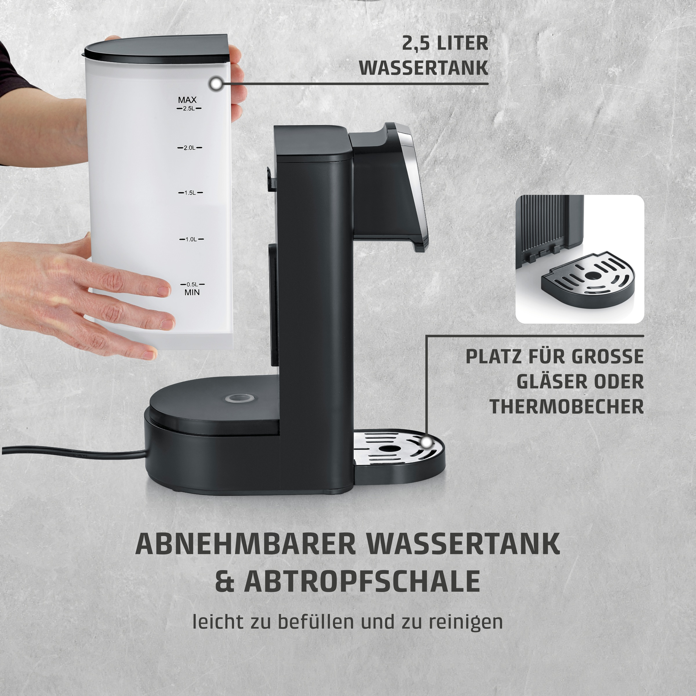 Caso Heißwasserspender »1985 HW 610« 2,5 l 2600 W inkl. Wasserfilter, mit Trockenlauf- und Überhitzungsschutz