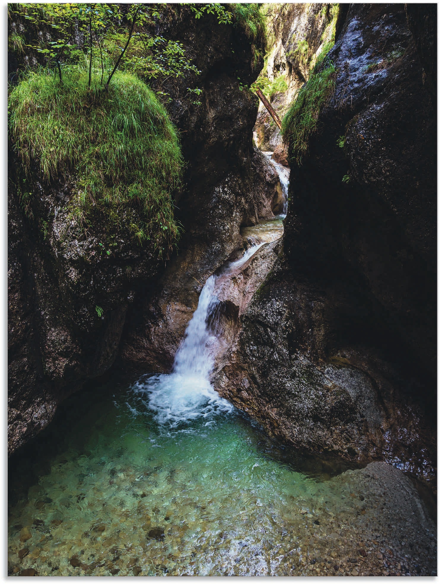 Artland Alu-Dibond-Druck "Almbachklamm im Berchtesgadener Land II", Gewässer, (1 St.), für Innen- und Außenbereich geeig