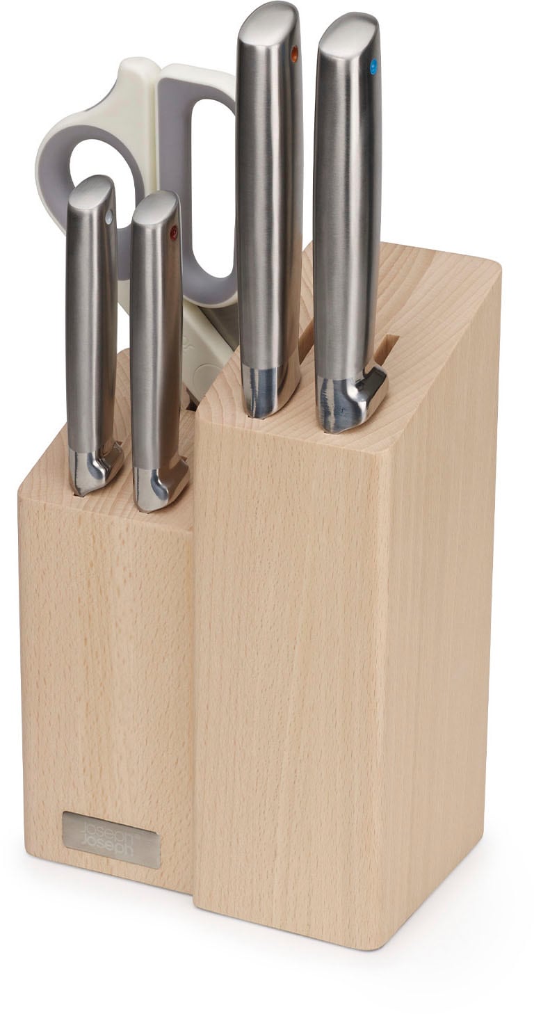 Joseph Joseph Messer-Set "Elevate Fusion 5pc Knife & Scissor Block" rutschfest, japanischer Edelstahl