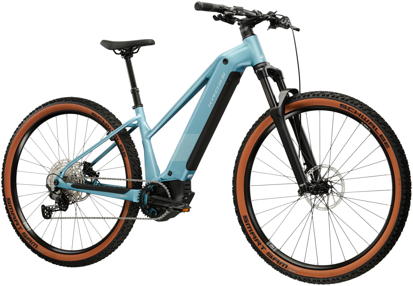 Kross »E-MTB Influx Hybrid 4.0 21,3Ah / 800 Wh 29 Zoll blau 12 Gänge 2026« 12 Gang Shimano DEORE M6100 Schaltwerk Kettenschaltung Mittelmotor 250 W