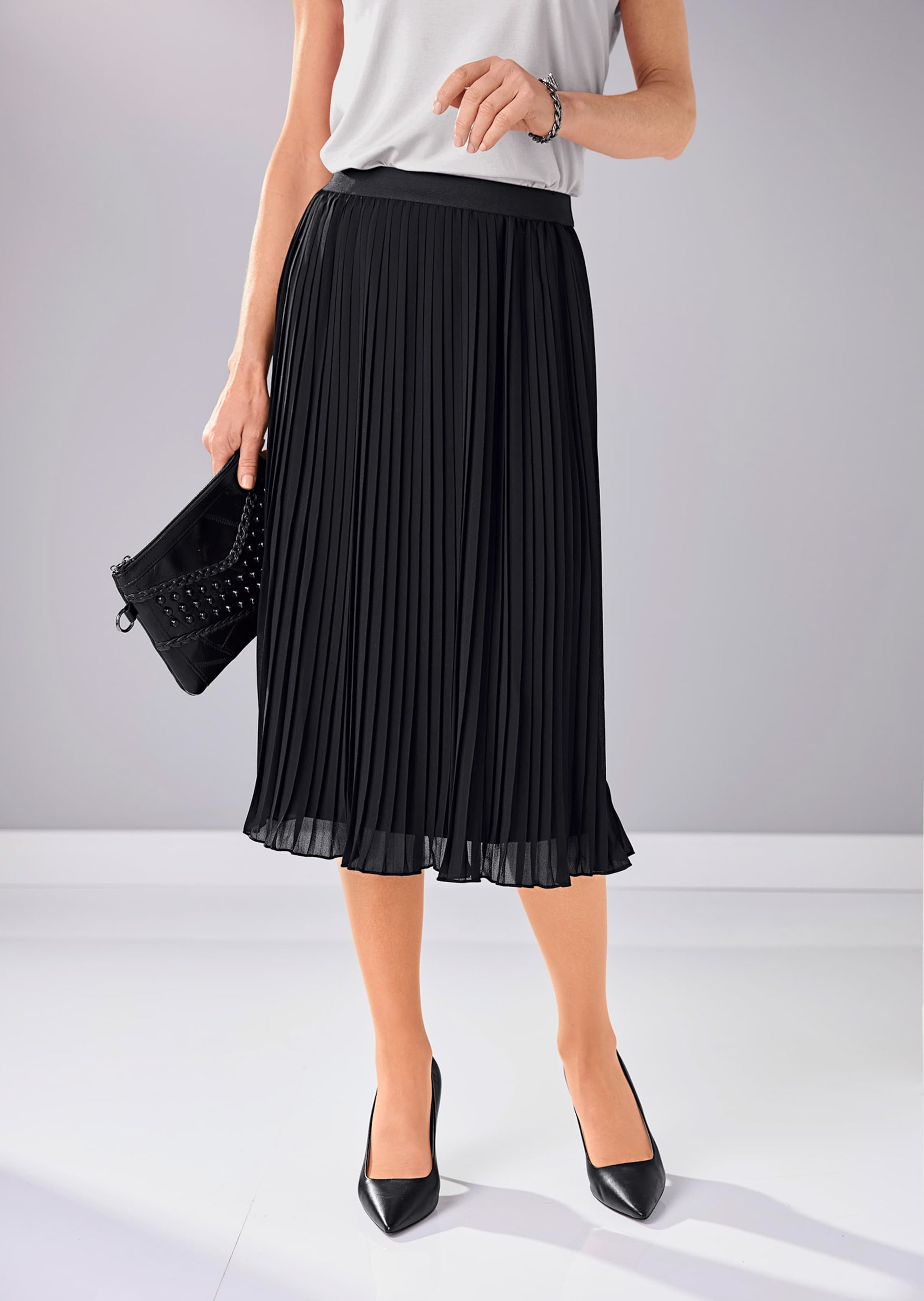 GOLDNER Schlupfrock »Schwingender Plisseerock«