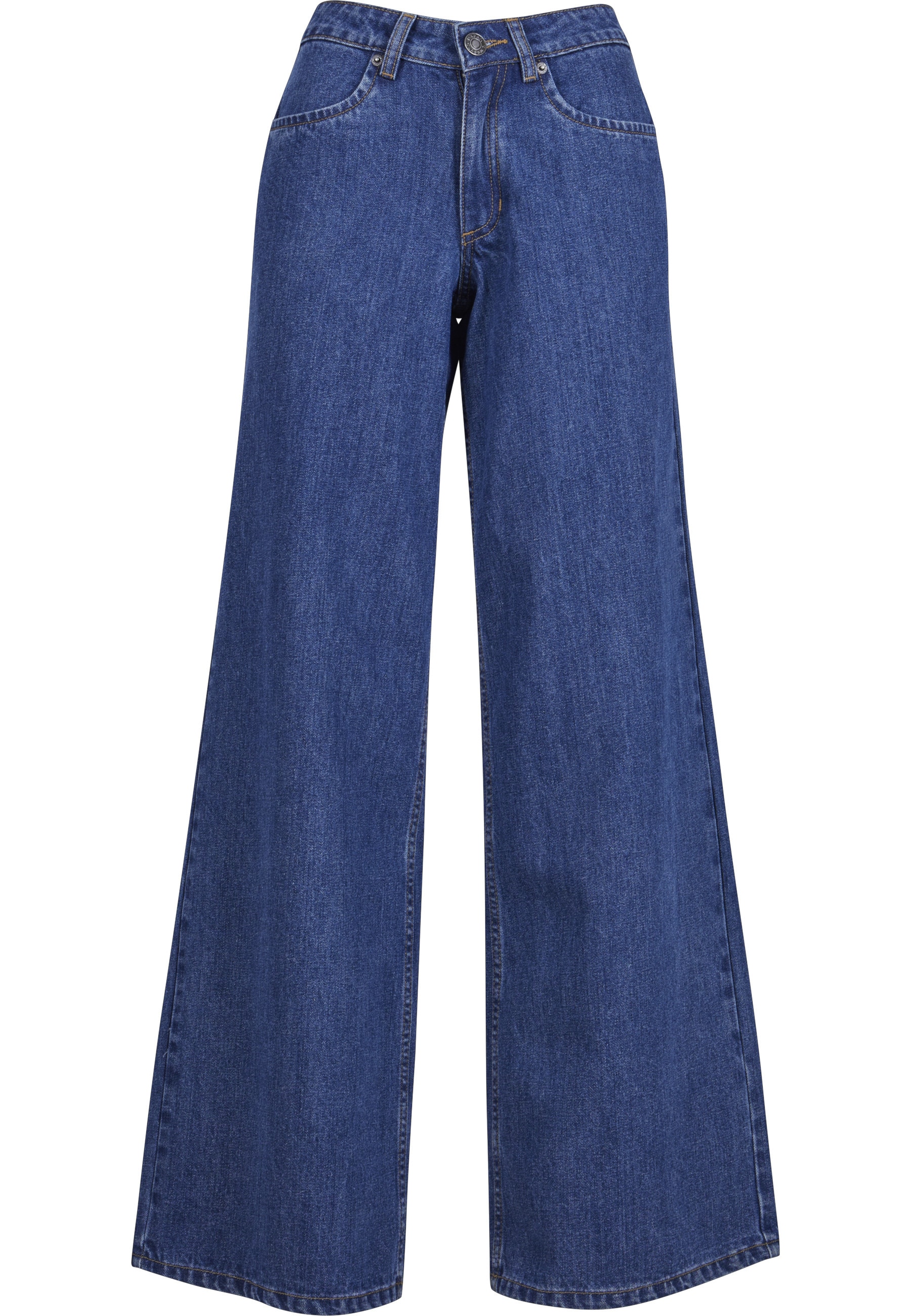 URBAN CLASSICS Bequeme Jeans "Urban Classics Damen Ladies Mid Waist Wide Denim"