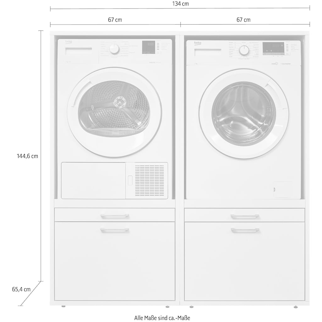 WASHTOWER Schrank-Set »8«, (2 St.)