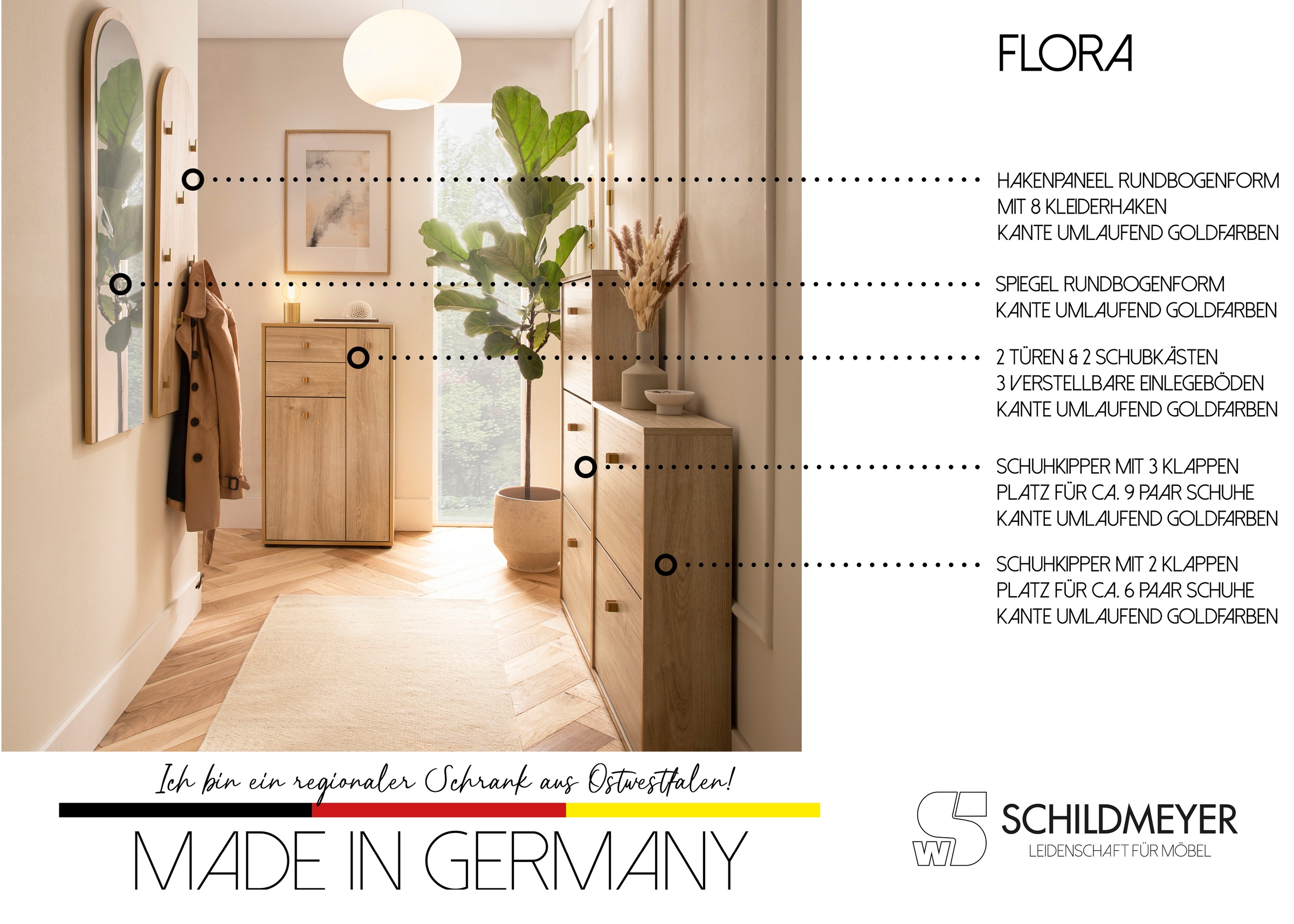 Thumbnail - Schildmeyer Schuhschrank "Flora, Breite 59,8 cm" 1 Stk. tlg. Made in Germany