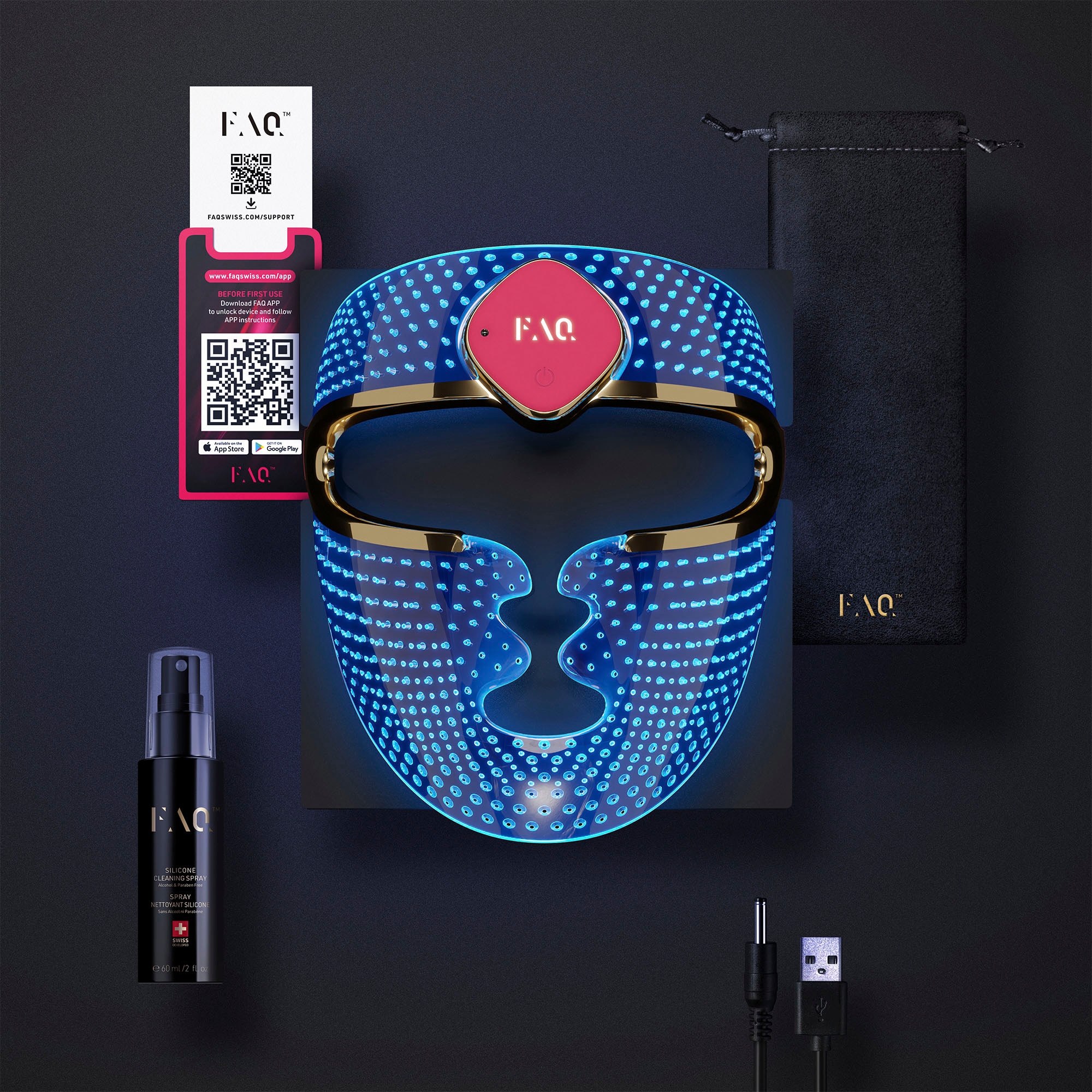 FAQ™ Mikrodermabrasionsgerät »FAQ™ 201 Silicone Gesichtsmaske BAUR Face Mask«, LED 3 LED online | mit Farben bestellen