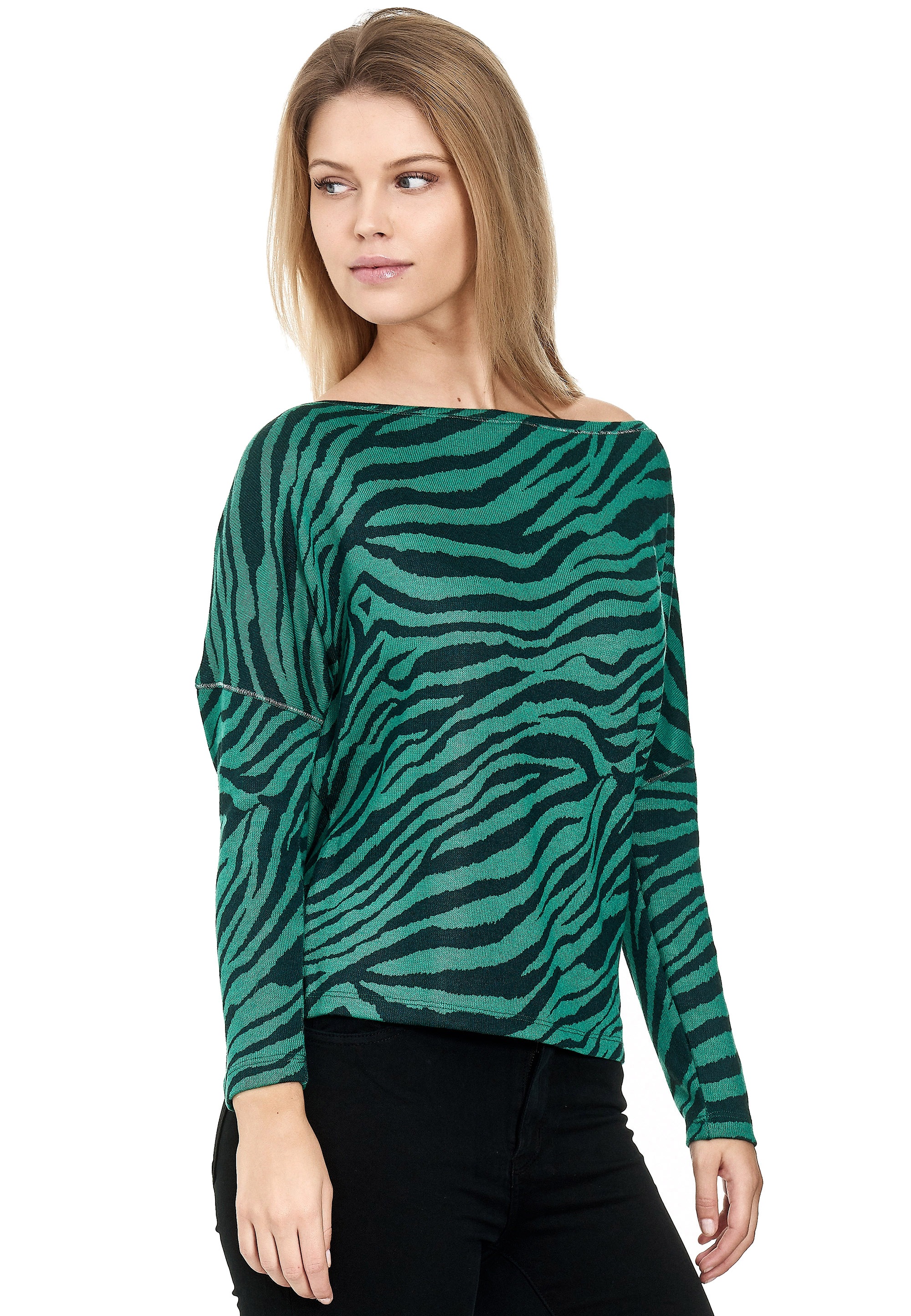 Decay Langarmshirt, mit coolem Zebra-Muster