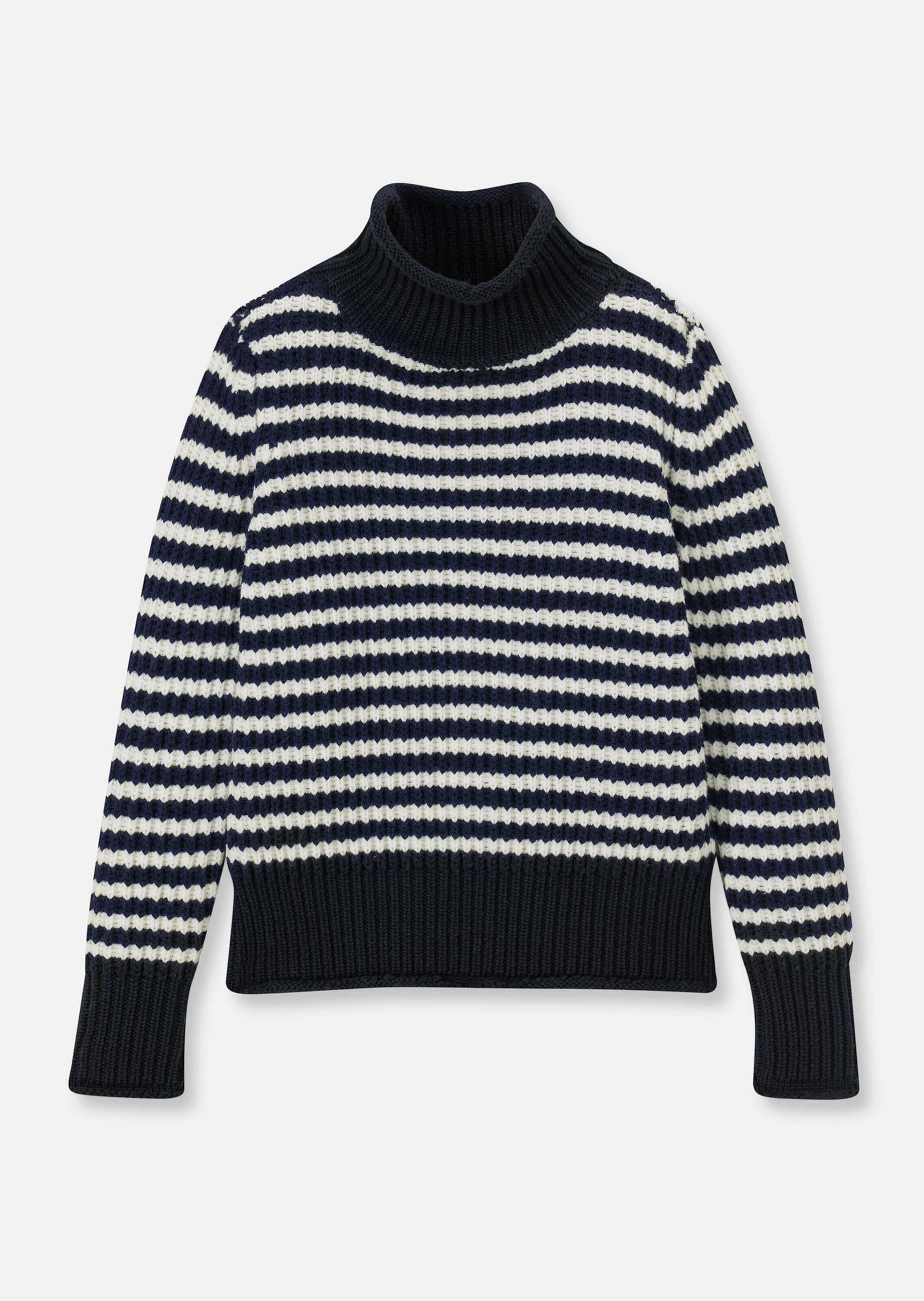 MADELEINE Longpullover »Pullover Softer Schurwoll-Pullover mit stylischen Streifen«