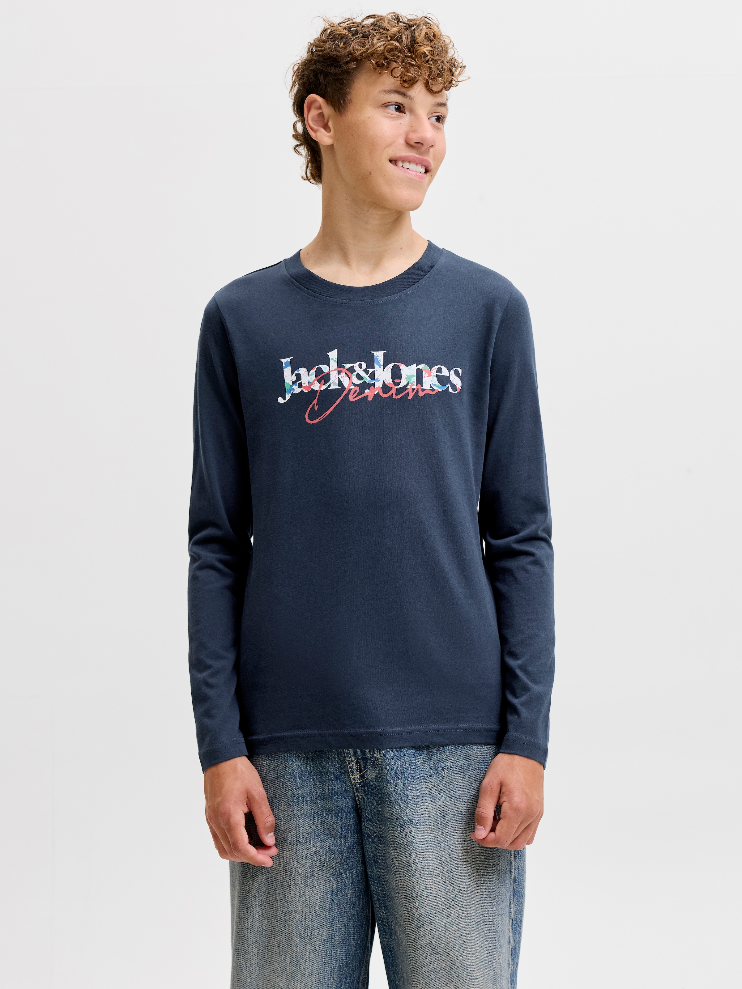 Jack & Jones Junior Langarmshirt »JJTOM TEE LS CREW NECK JNR« Baumwolle, regular fit