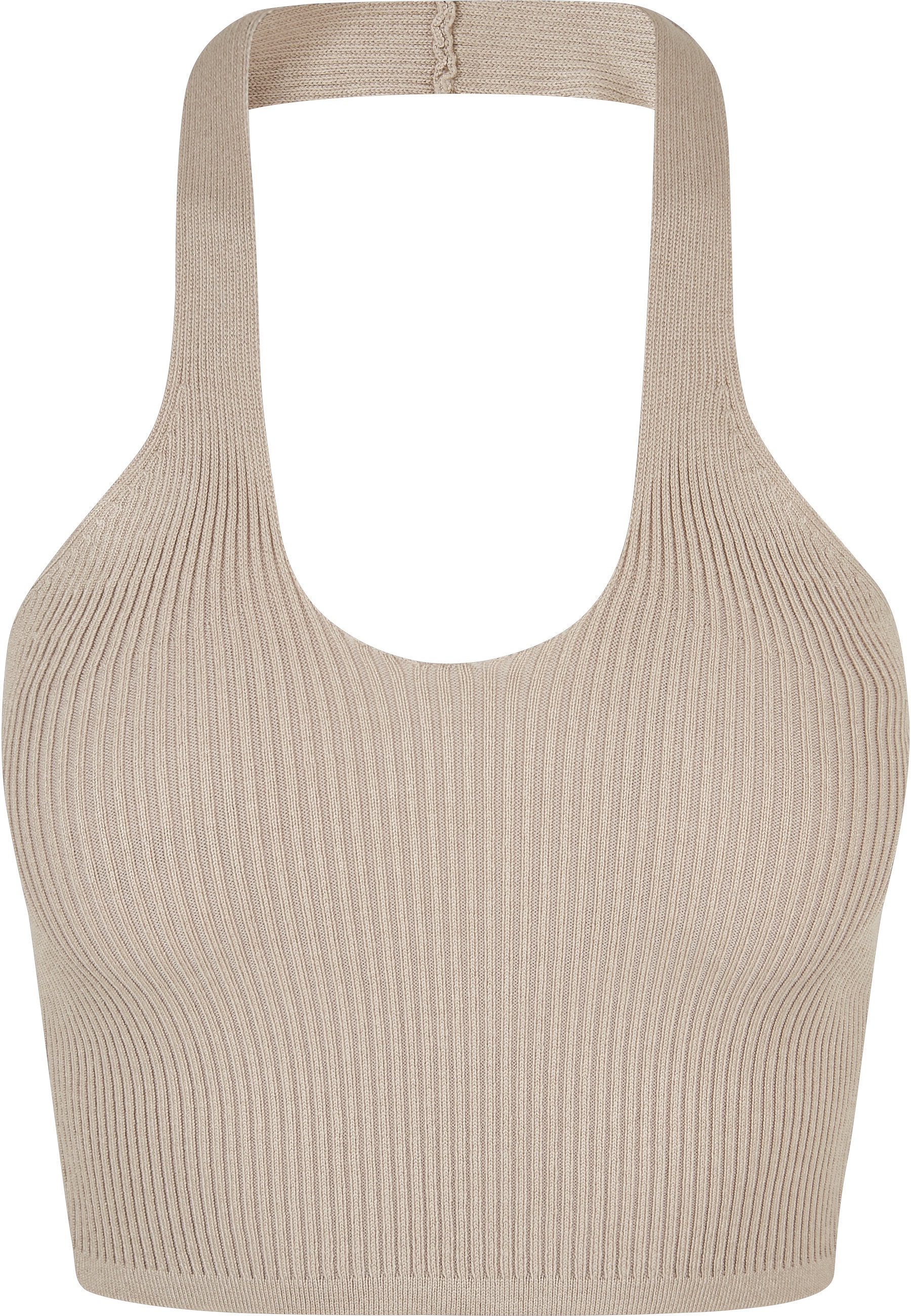 URBAN CLASSICS Muskelshirt "Urban Classics Damen Ladies Rib Knit Crossed Neckholder Top" 1
