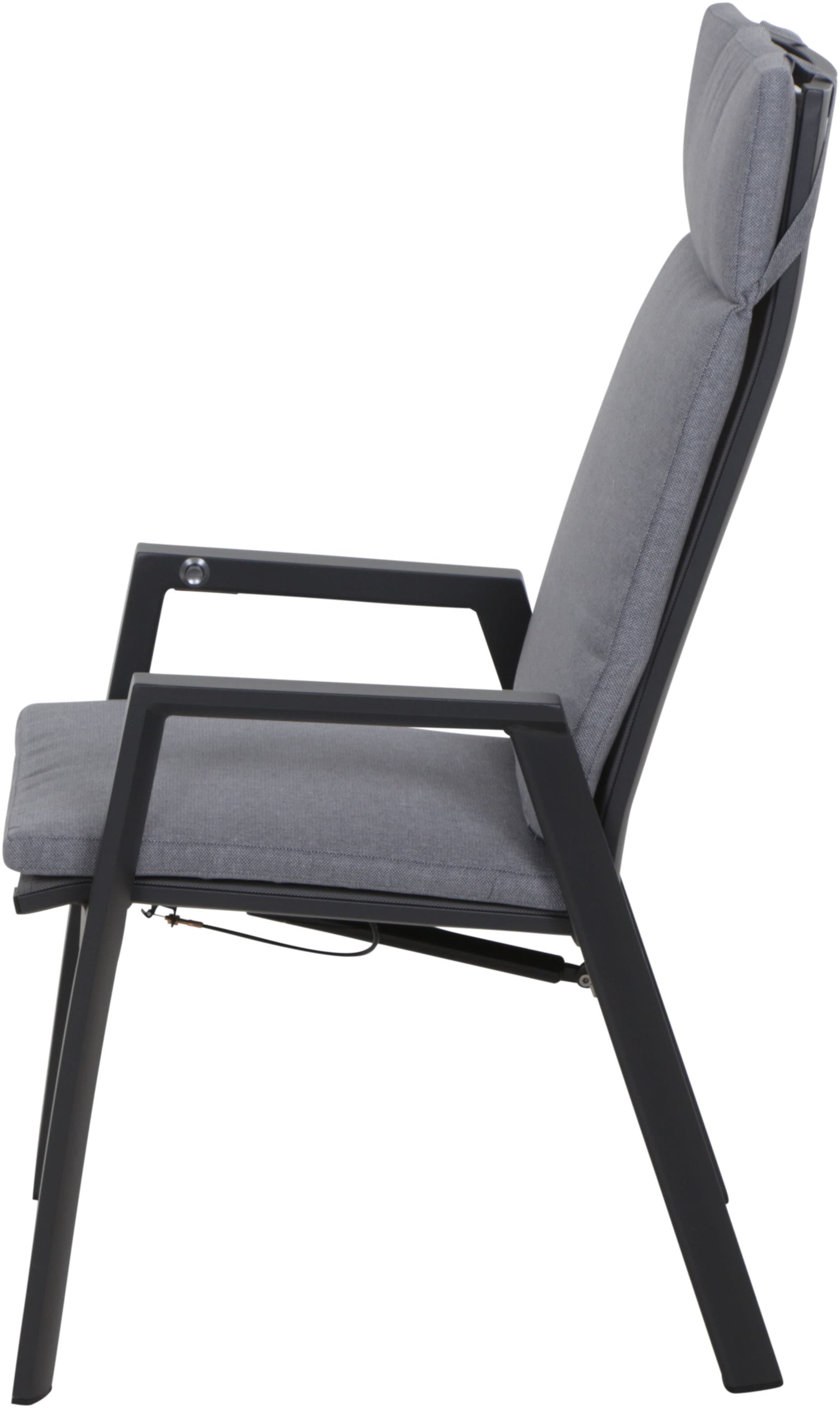 Siena Garden Gartensessel »VALENCIA Move Sessel matt anthrazit« Gestell aus Aluminium, Ranotex® Gewebe dunkelgrau, inkl. Kissen