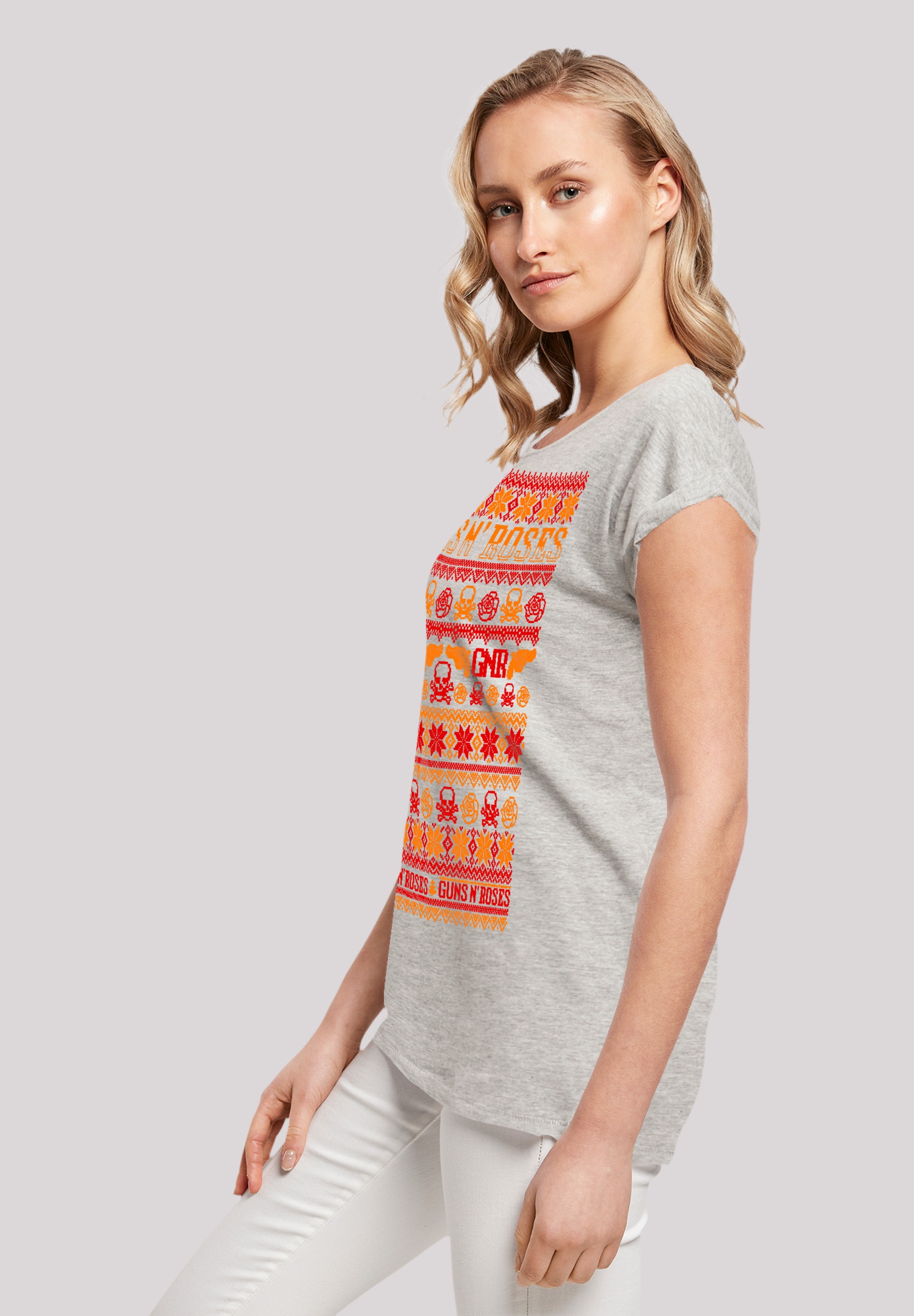 F4NT4STIC T-Shirt »Guns And Roses Christmas« Premium Qualität