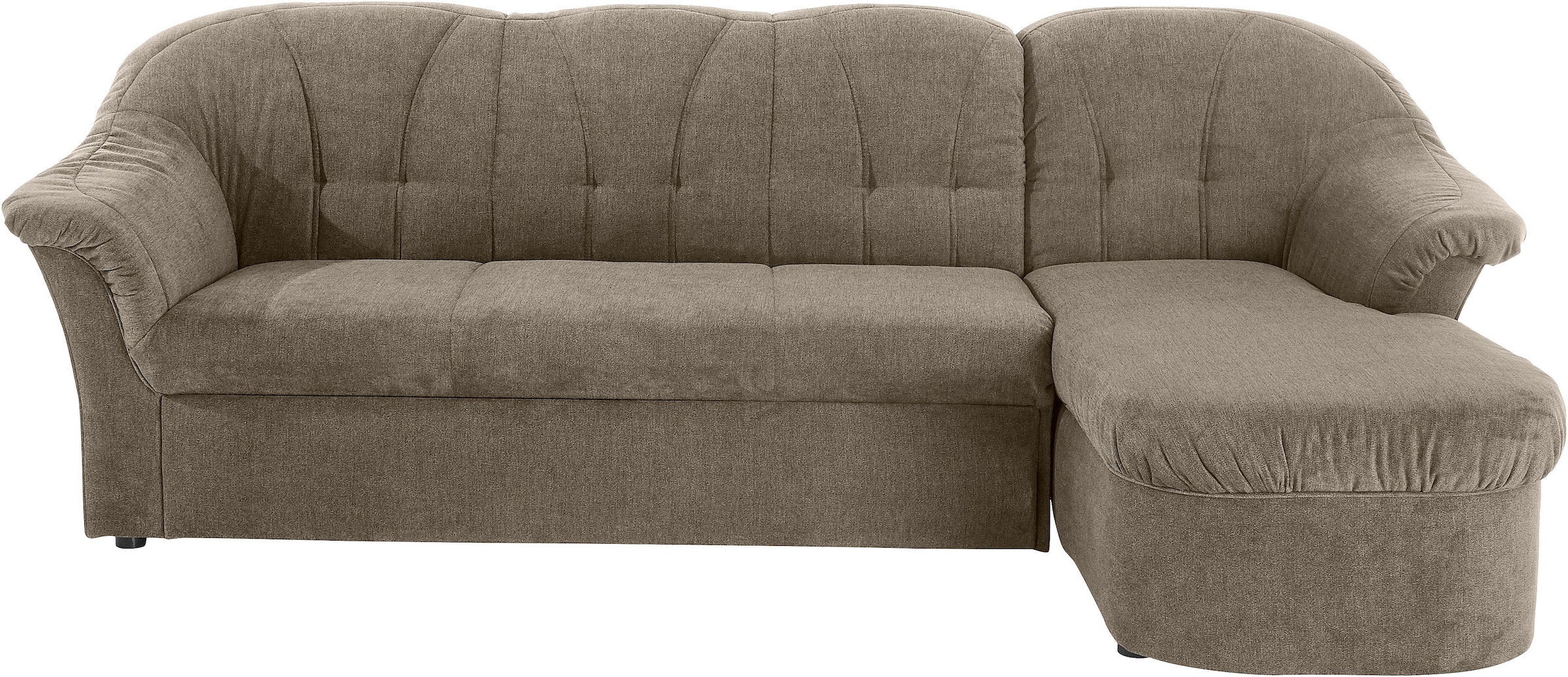 DOMO collection Ecksofa "Pegnitz, elegante Rückensteppung, komfortabel, Breite 238cm, L-Form" wahlweise mit Bettfunktion
