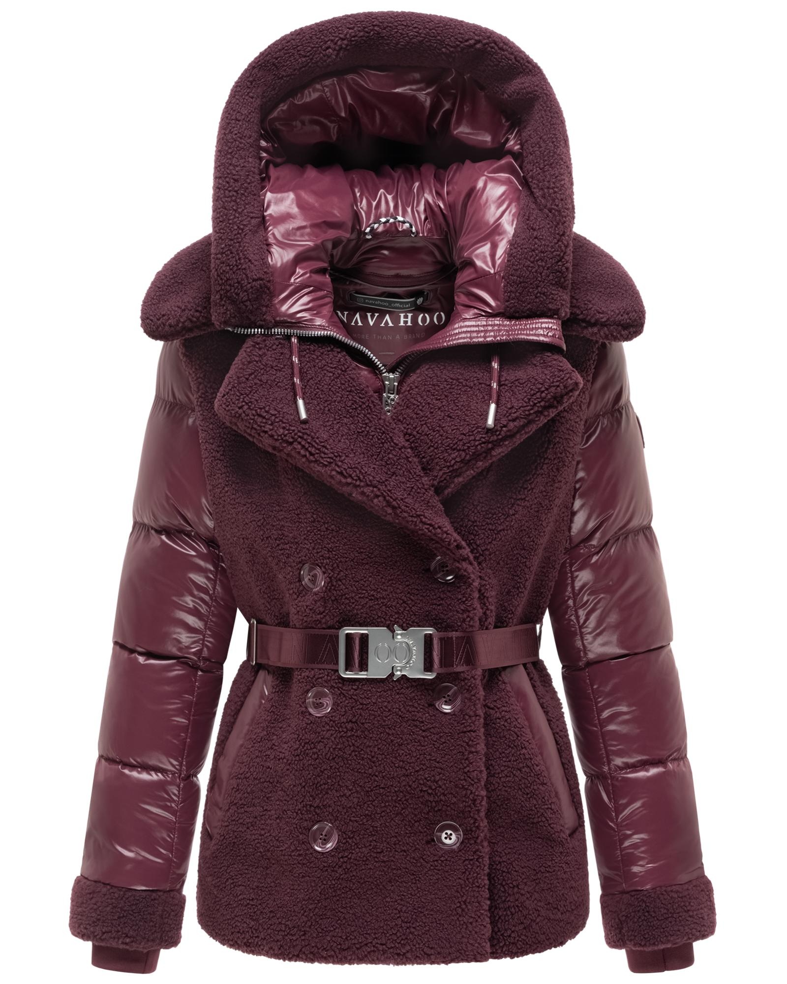 Navahoo Winterjacke »Kuschelhäschen 14« mit Kapuze Warme Jacke im Teddy-Stepp-Materialmix mit Kapuze