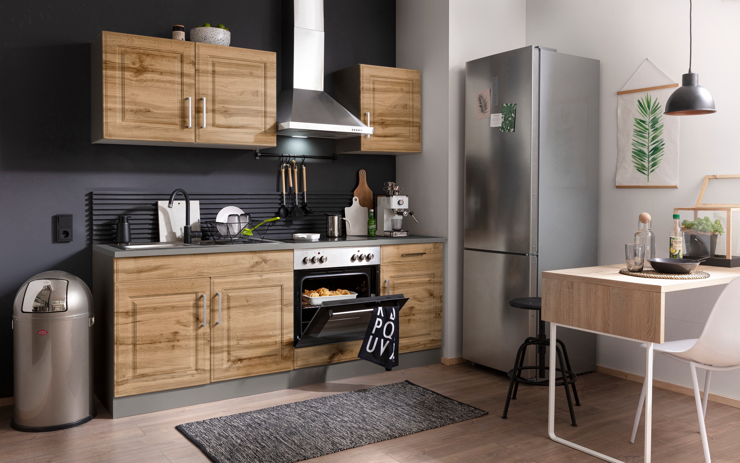 HELD MÖBEL Küchenzeile "Stockholm", Breite 210 cm, mit hochwertigen MDF Fro günstig online kaufen