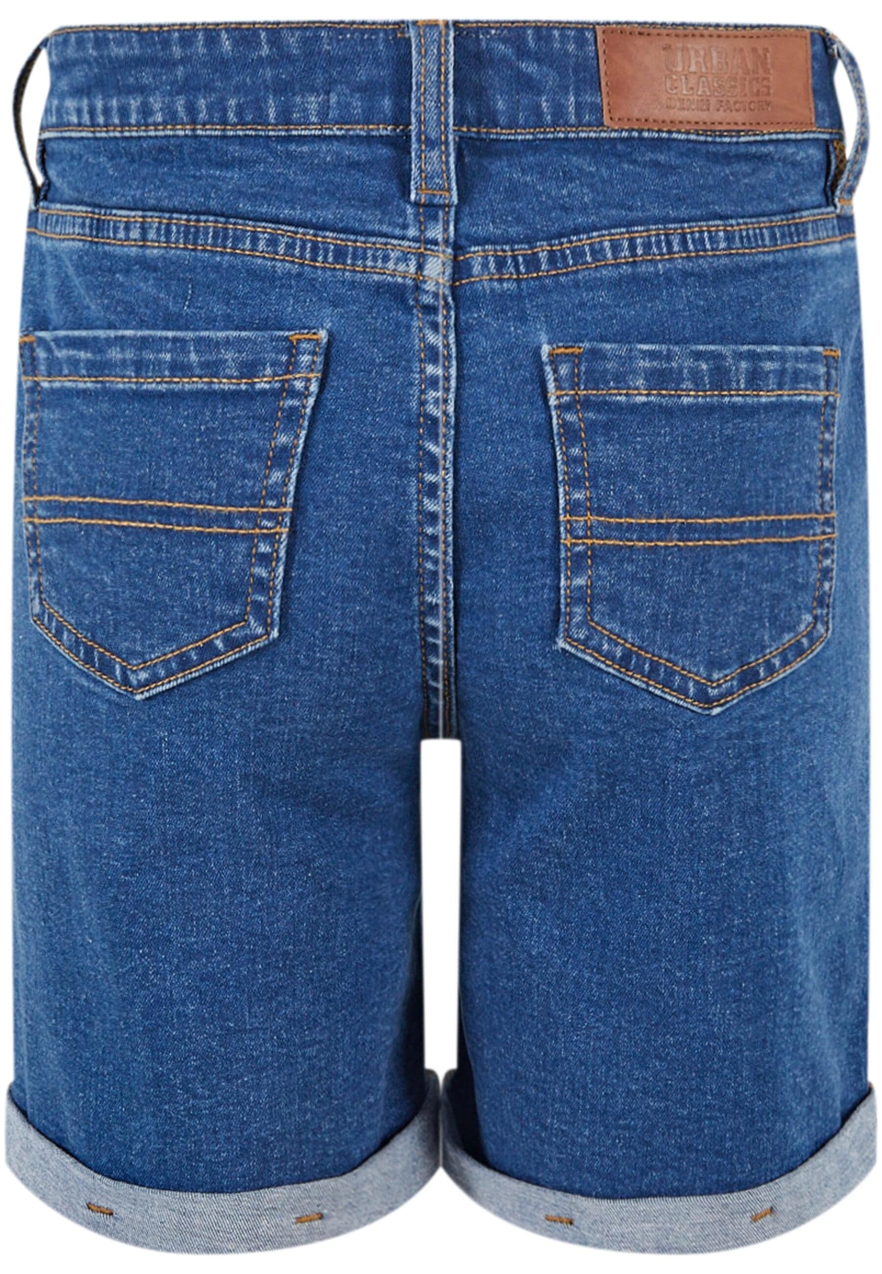 URBAN CLASSICS Shorts »Urban Classics Damen Girls Organic Stretch Denim 5 Pocket Shorts«, (1 tlg.)