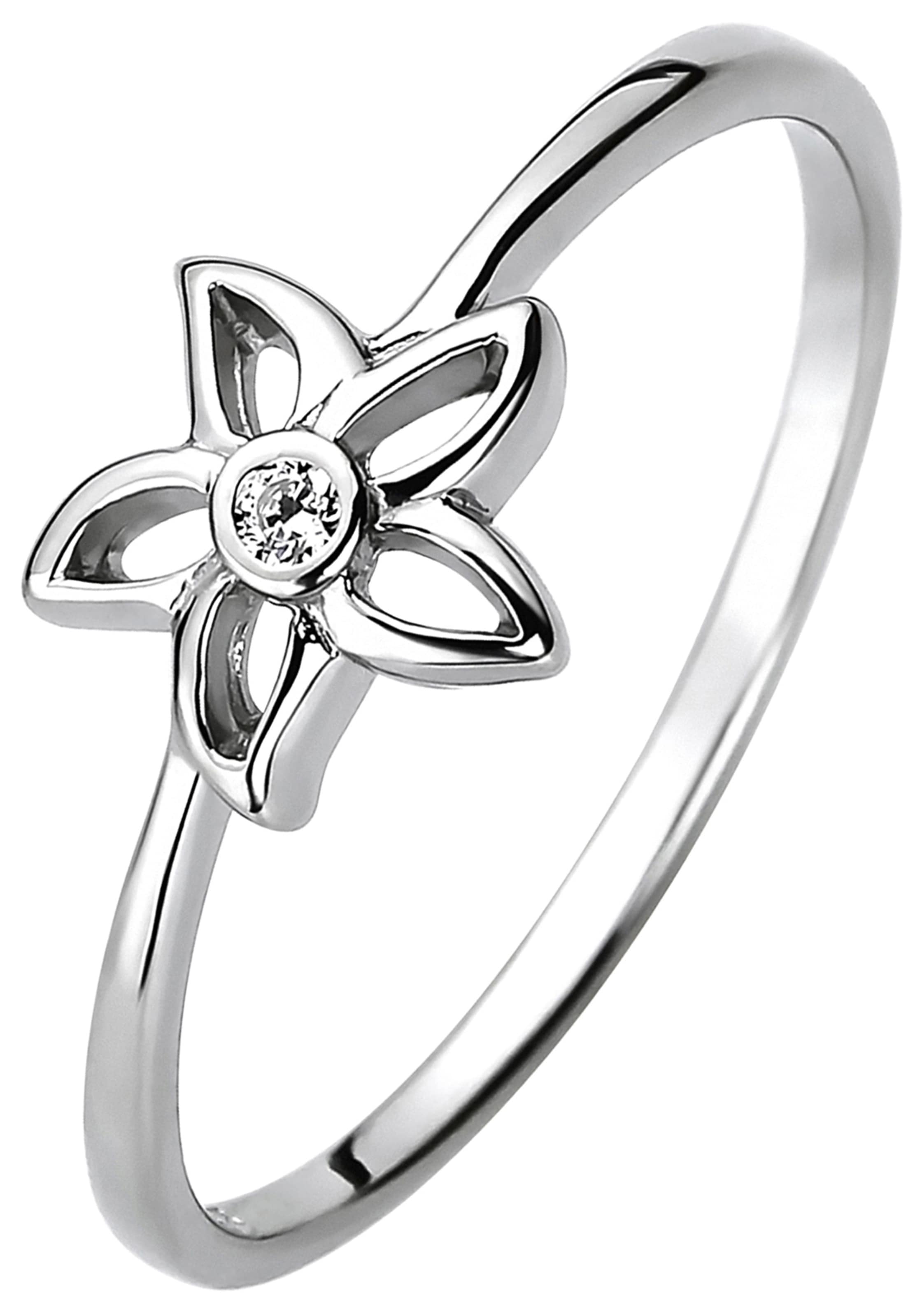 JOBO Fingerring »Blume«, 925 Silber bestellen | mit Zirkonia online BAUR