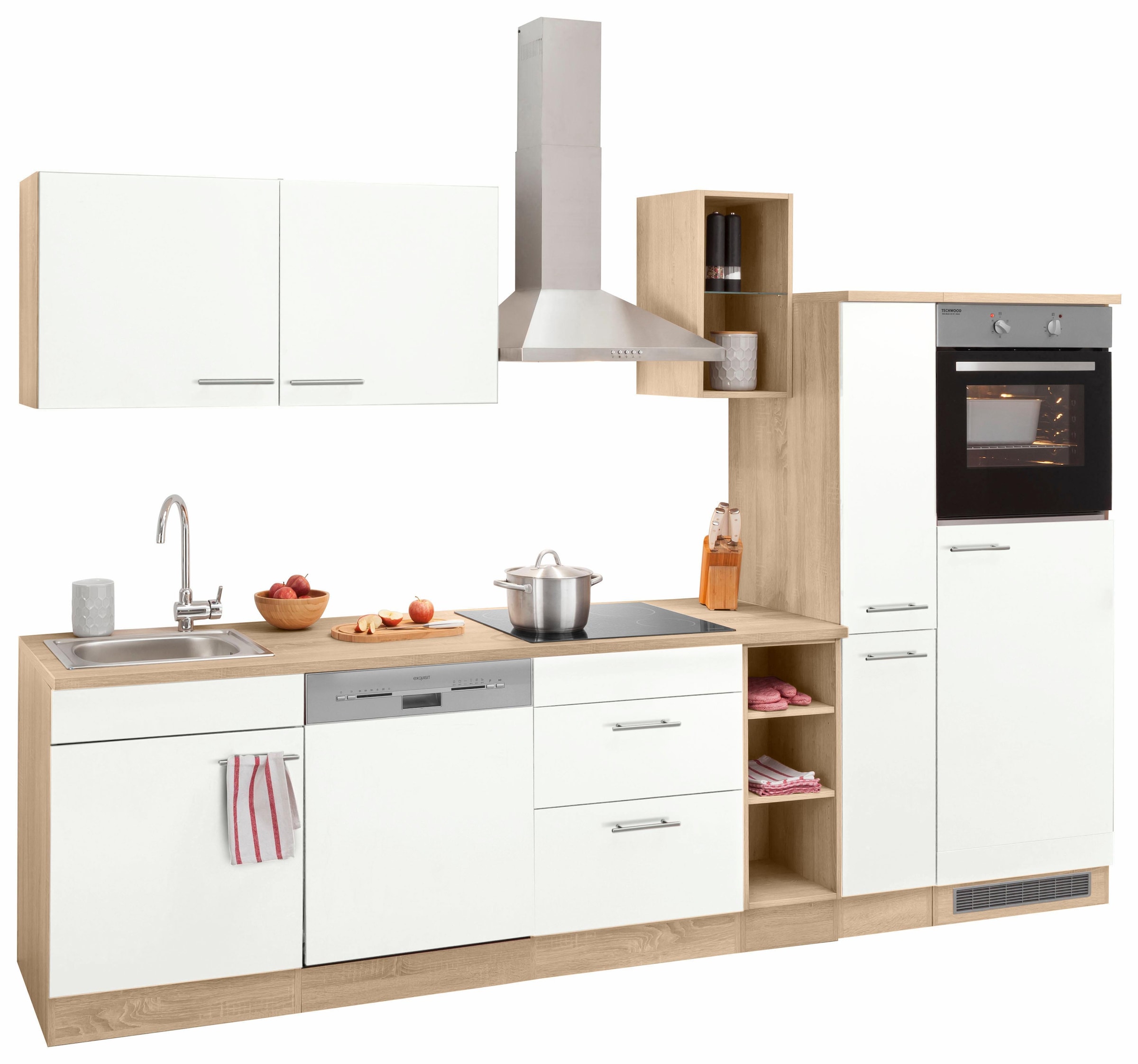 Breite Küchenzeile »Kalmar«, BAUR E-Geräte, | bestellen 300 cm ohne OPTIFIT