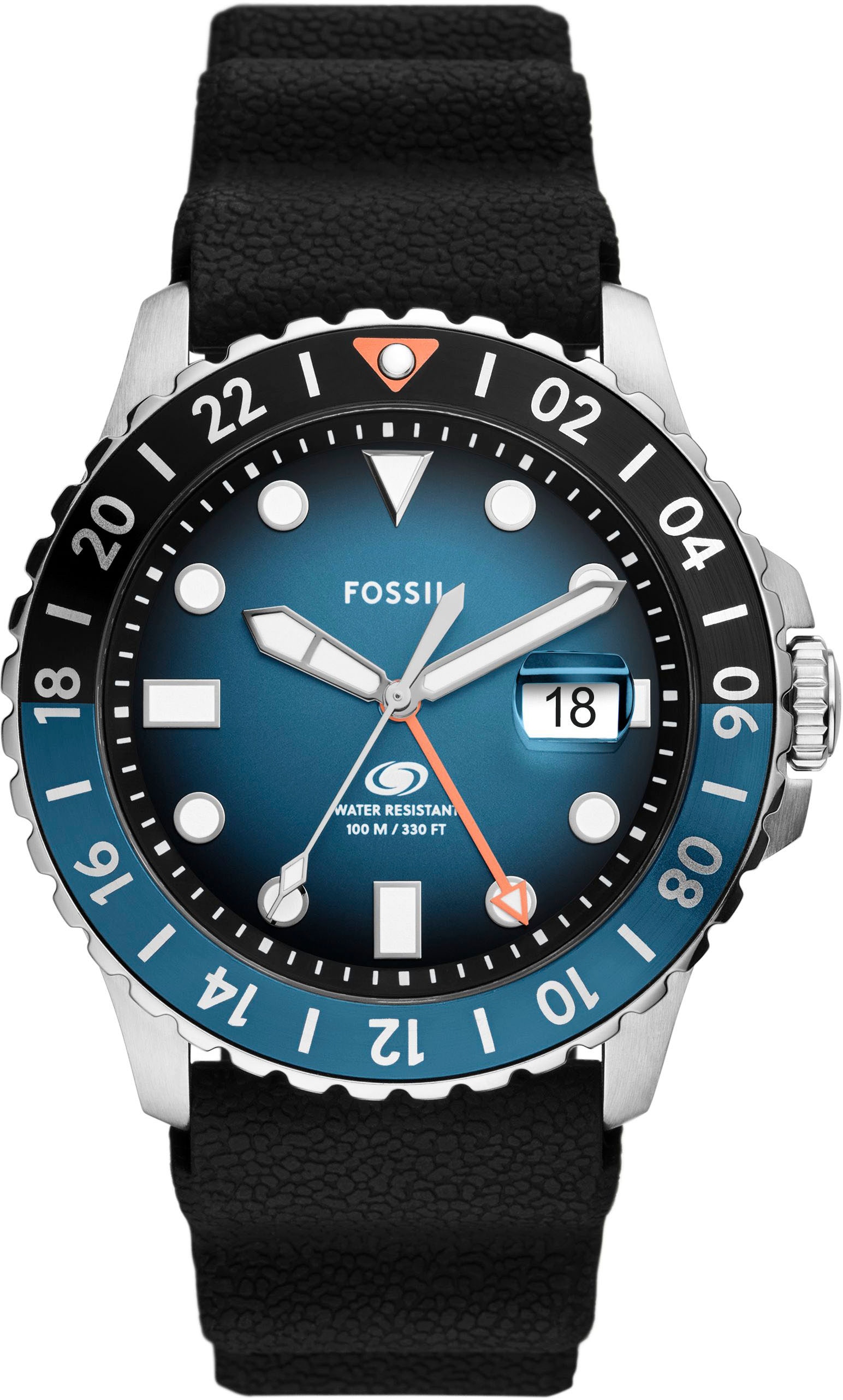 Fossil Quarzuhr »FOSSIL BLUE GMT«, Armbanduhr, Herrenuhr, Datum, analog