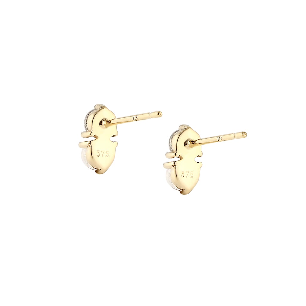 Elli Premium Paar Ohrstecker »Mondstein Labradorit Edelstein Basic 375 Gelbgold«