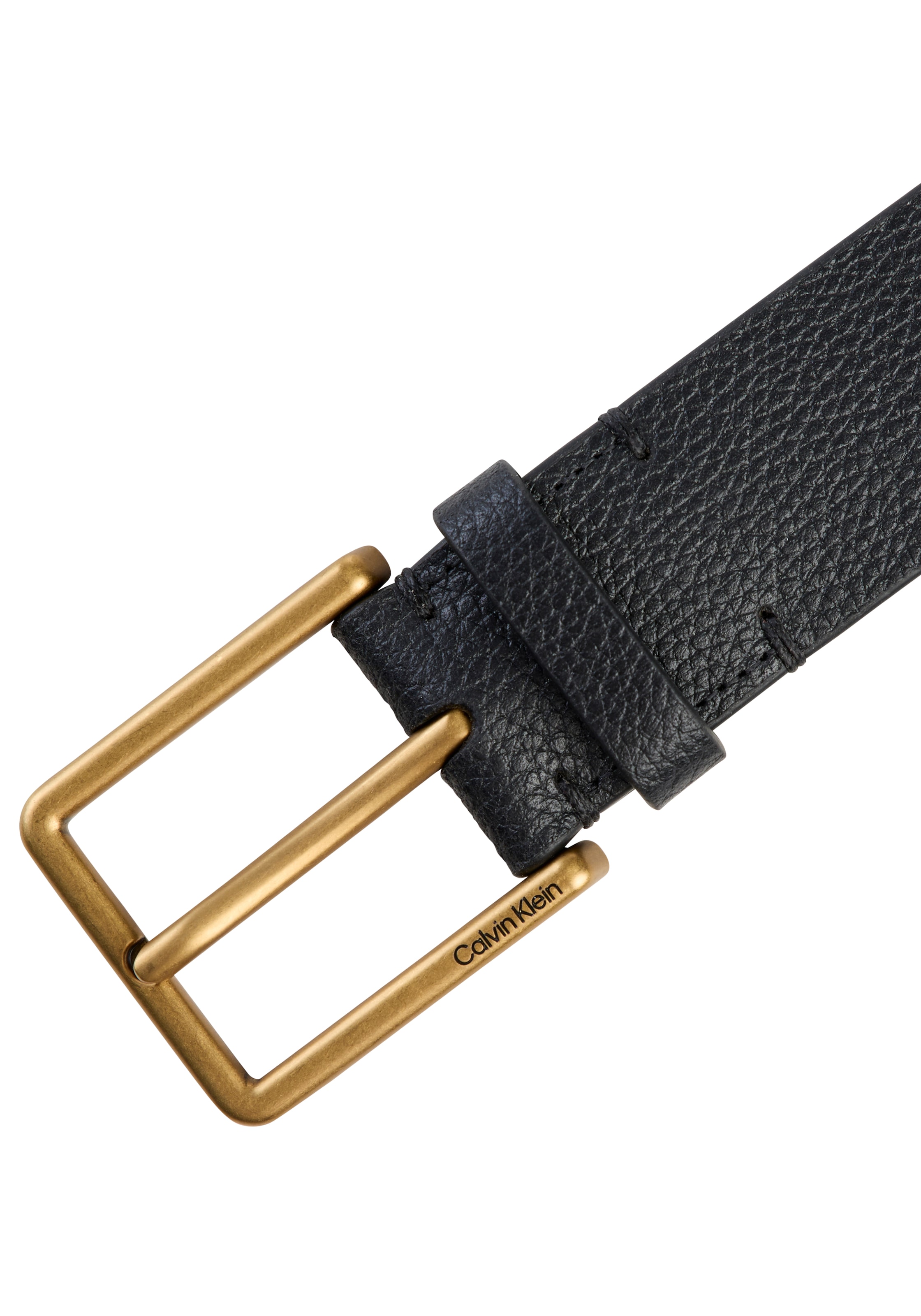 Calvin Klein Ledergürtel »WARMTH BUCKLE GOLD PEBBLE 35MM« Regular fit und größenverstellbar