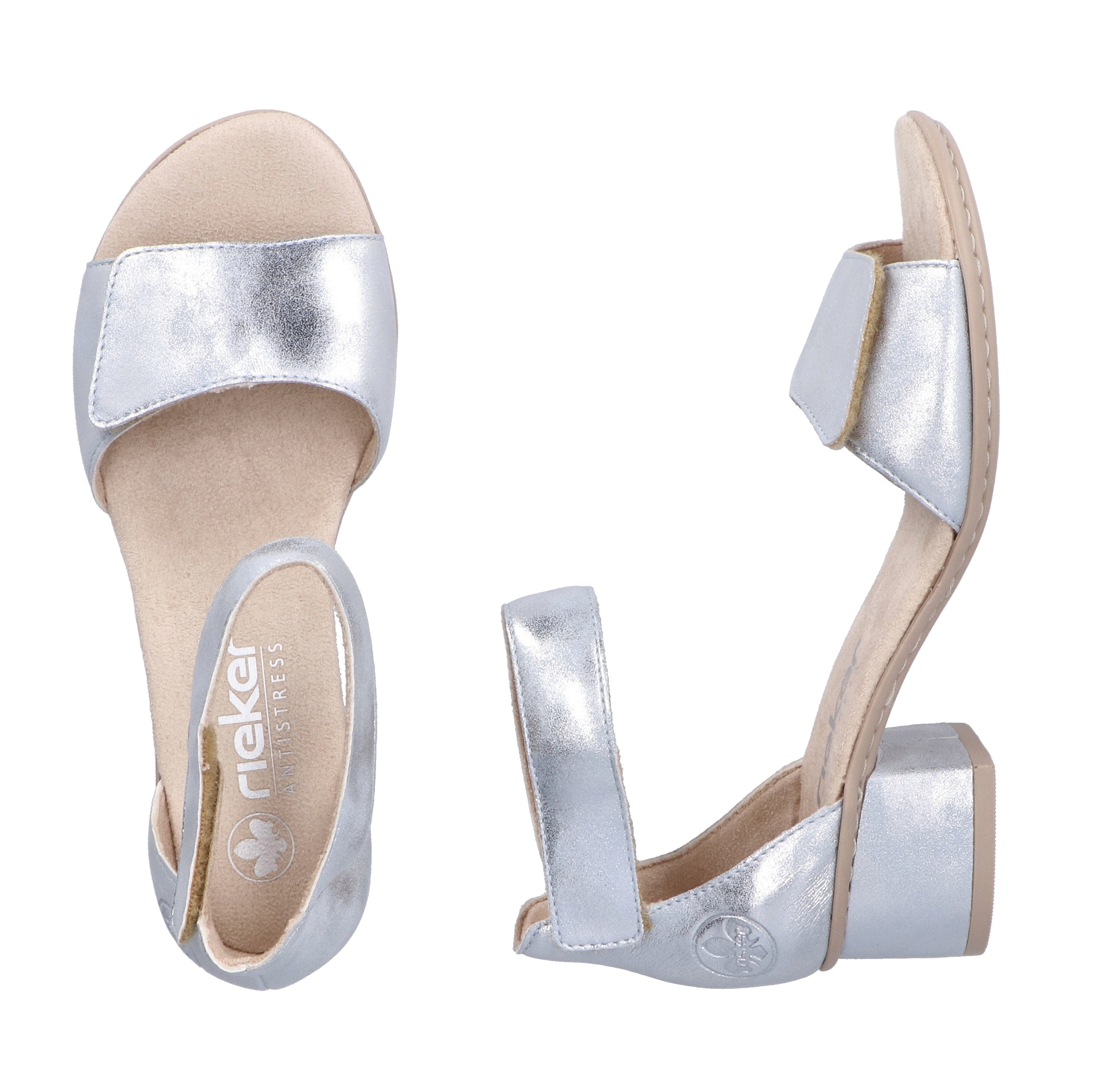 Rieker Sandalette, Sommerschuh, Sandale, Blockabsatz, mit praktischen Klettverschlüssen