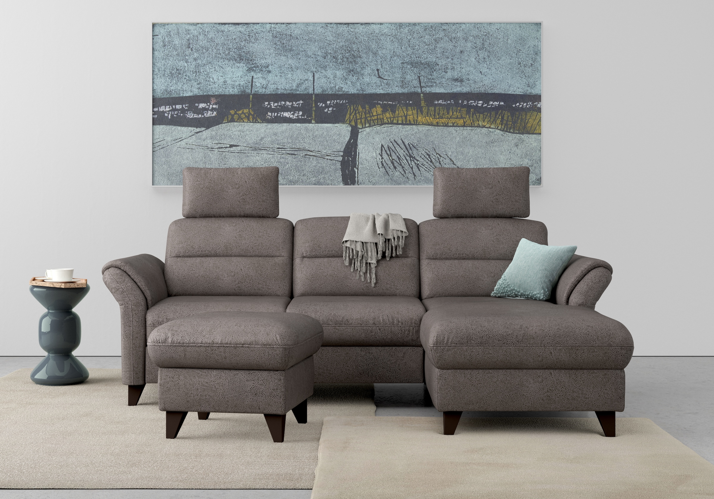sit&more Ecksofa "Mellum L-Form" Federkern, optional Schlaffunktion, Bettkasten & Armteilfunktion