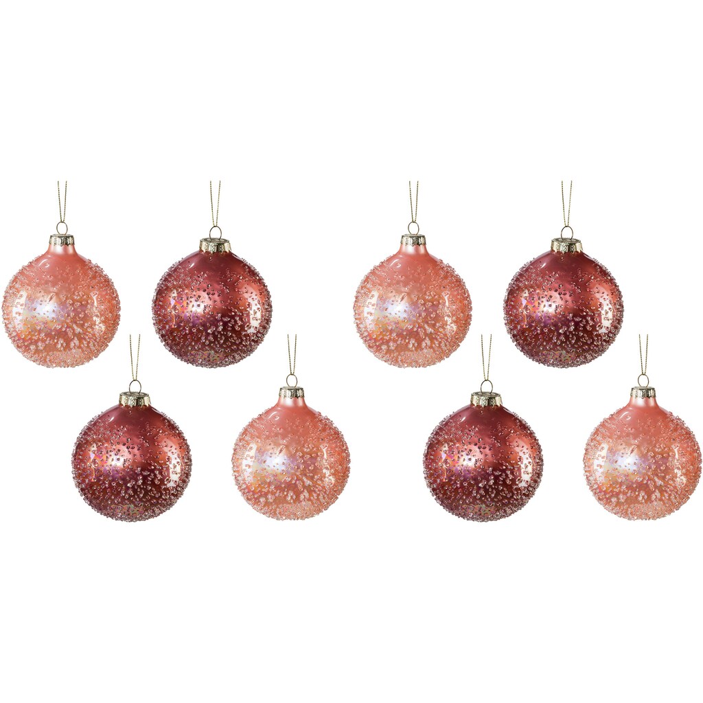 Creativ deco Weihnachtsbaumkugel »Weihnachtsdeko, Christbaumschmuck, Christbaumkugeln Glas«, (Packung, 8 St.)