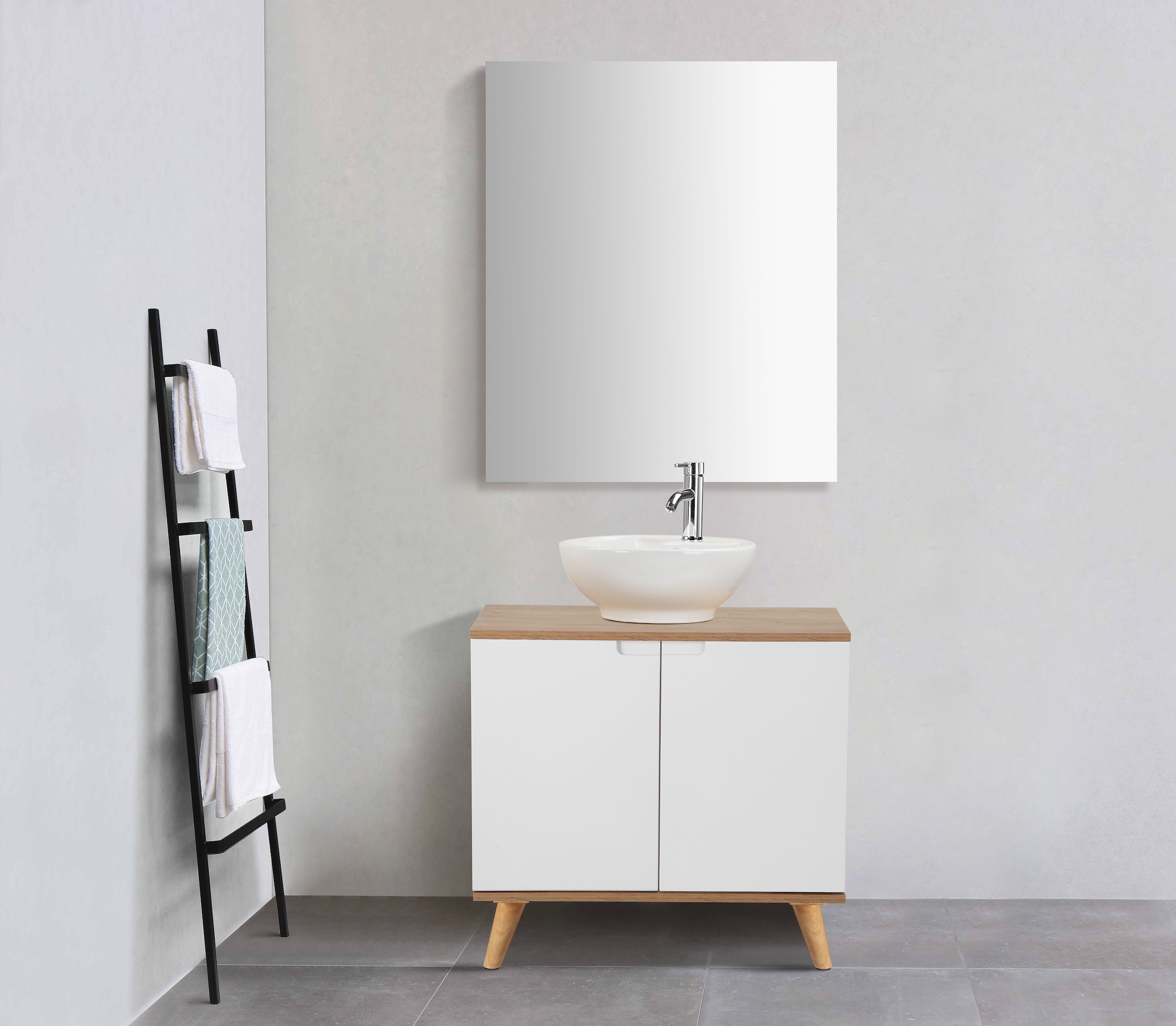 andas Badspiegel »Lund Badezimmerspiegel Spiegelschrank ohne LED Beleuchtung«, Spiegel Breite 58cm klassisches Design fürs Badezimmer