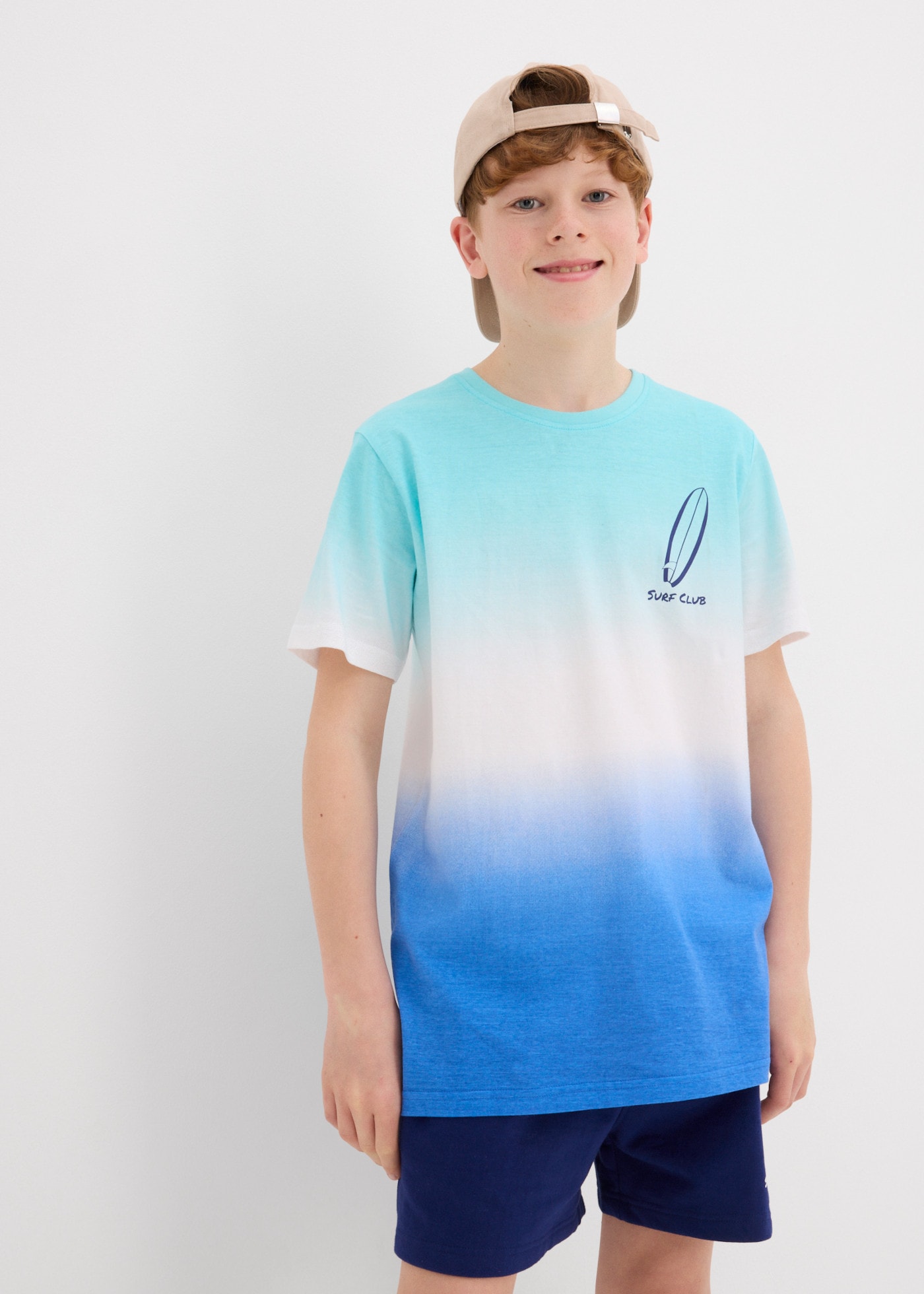 bonprix T-Shirt aus hautfreundlicher Baumwolle, Regular Fit, Kurzarm-Design
