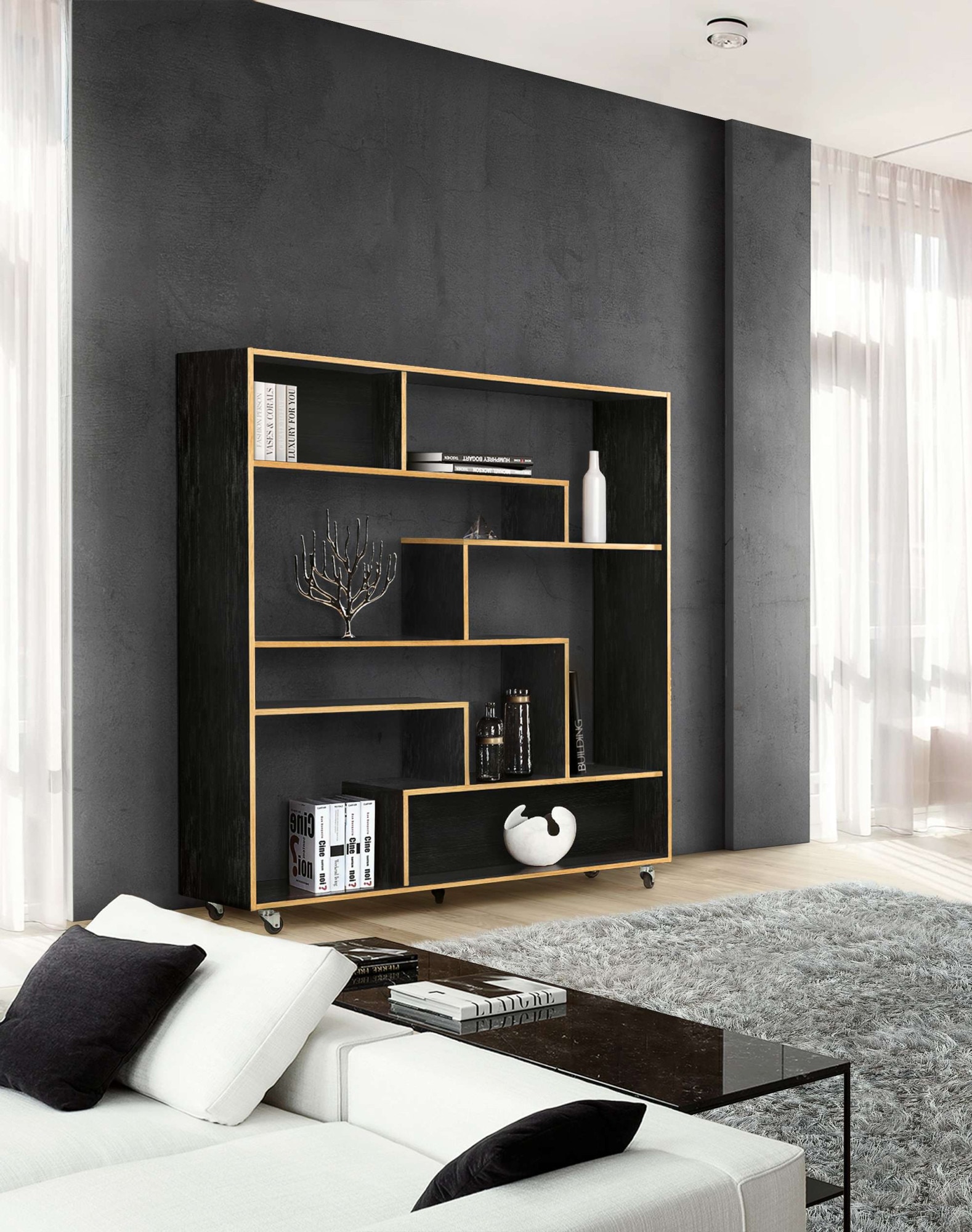 andas Raumteilerregal "Sten, Bücherregal, Standregal, Regal, Raumteiler" au günstig online kaufen