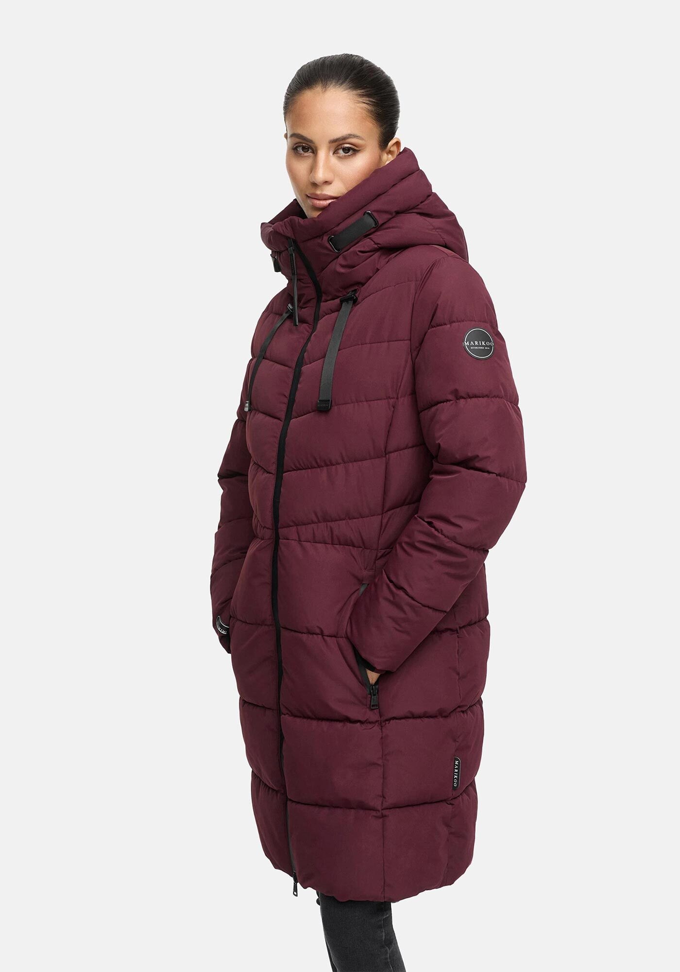 Marikoo Winterjacke »Natsukoo XVI«, Stepp Mantel mit großer Kapuze
