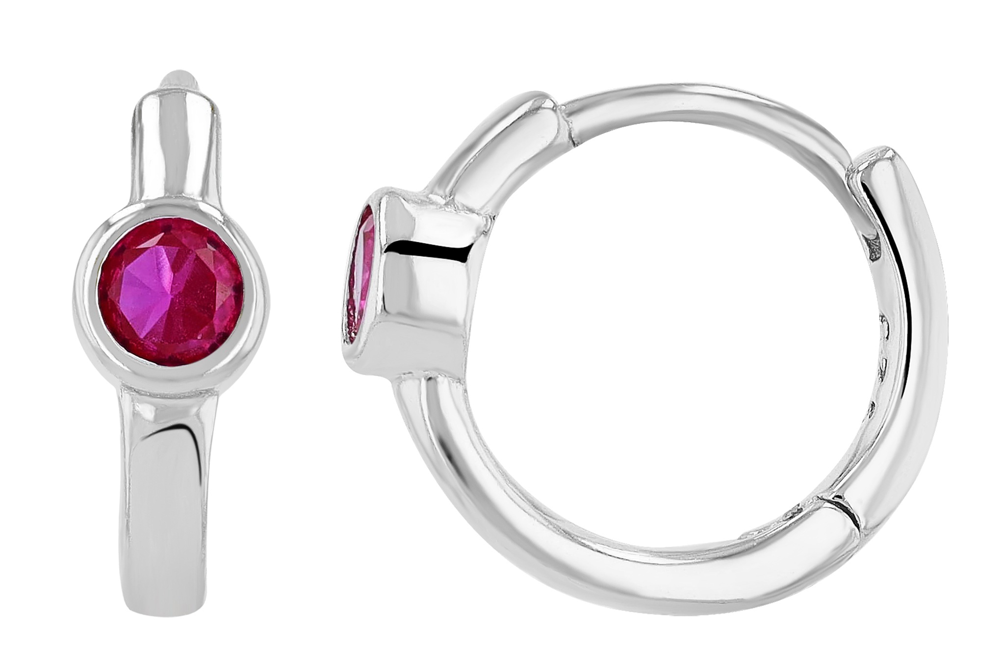 Adelia´s Klappcreolen »Damen Ohrringe – Klappcreole aus 925 Silber mit Zirkonia« Perfekt als Geschenk zum Valentinstag